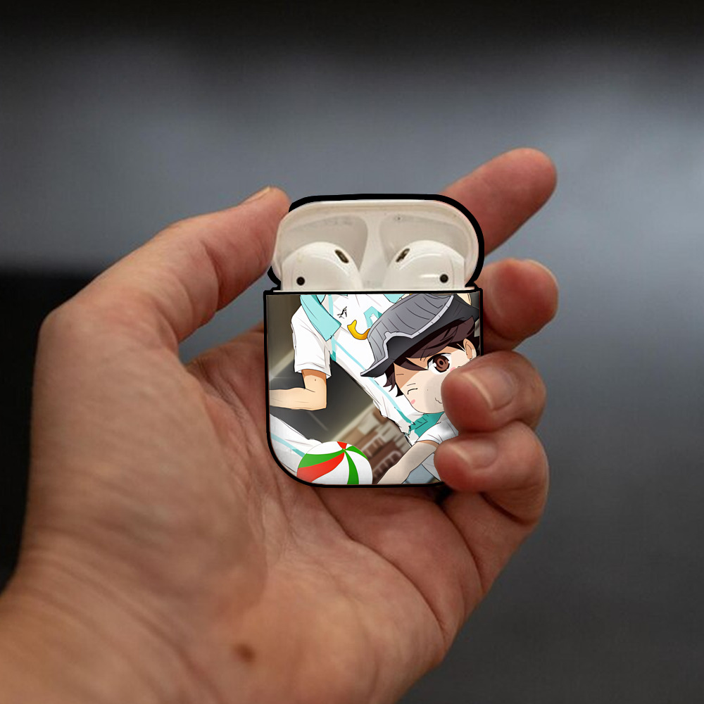 ハイキュー!! Haikyu!! AirPods 第2世代保護ケース ハードシェル ブラック 耐衝撃・防指紋・カラビナ付き