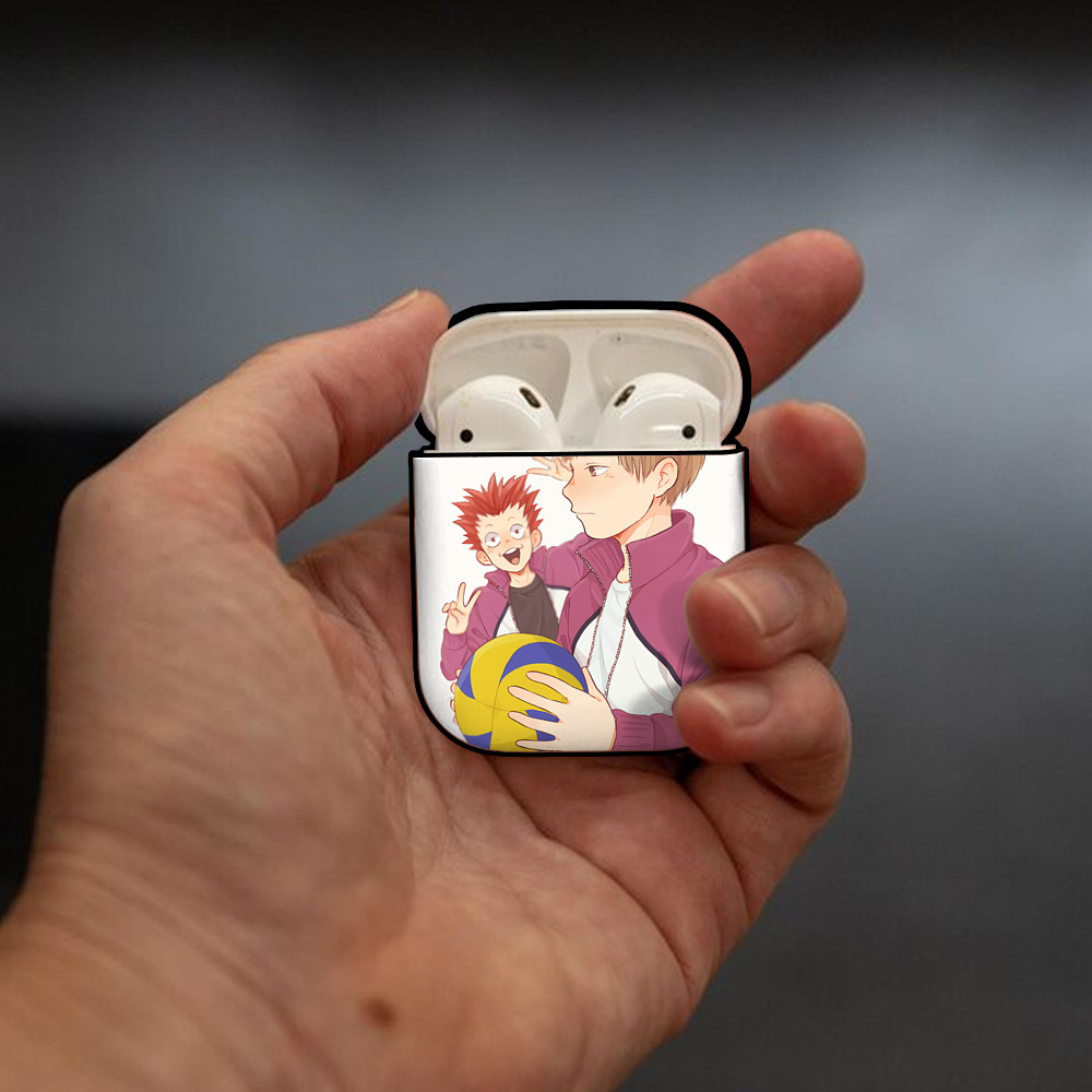 ハイキュー!! Haikyu!! AirPods 第2世代保護ケース ハードシェル ブラック 耐衝撃・防指紋・カラビナ付き