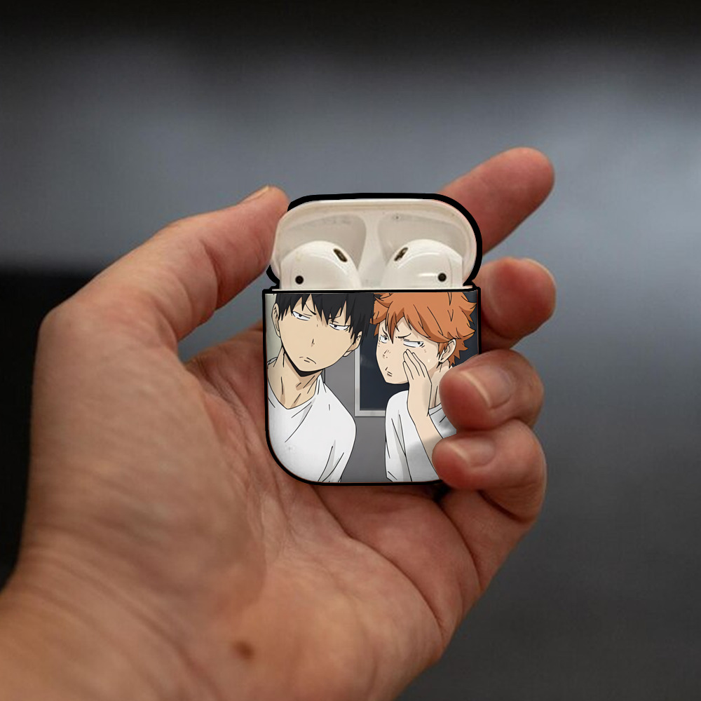 ハイキュー!! Haikyu!! AirPods 第2世代保護ケース ハードシェル ブラック 耐衝撃・防指紋・カラビナ付き