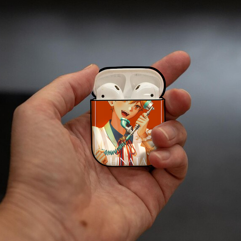 ハイキュー!! Haikyu!! AirPods 第2世代保護ケース ハードシェル ブラック 耐衝撃・防指紋・カラビナ付き