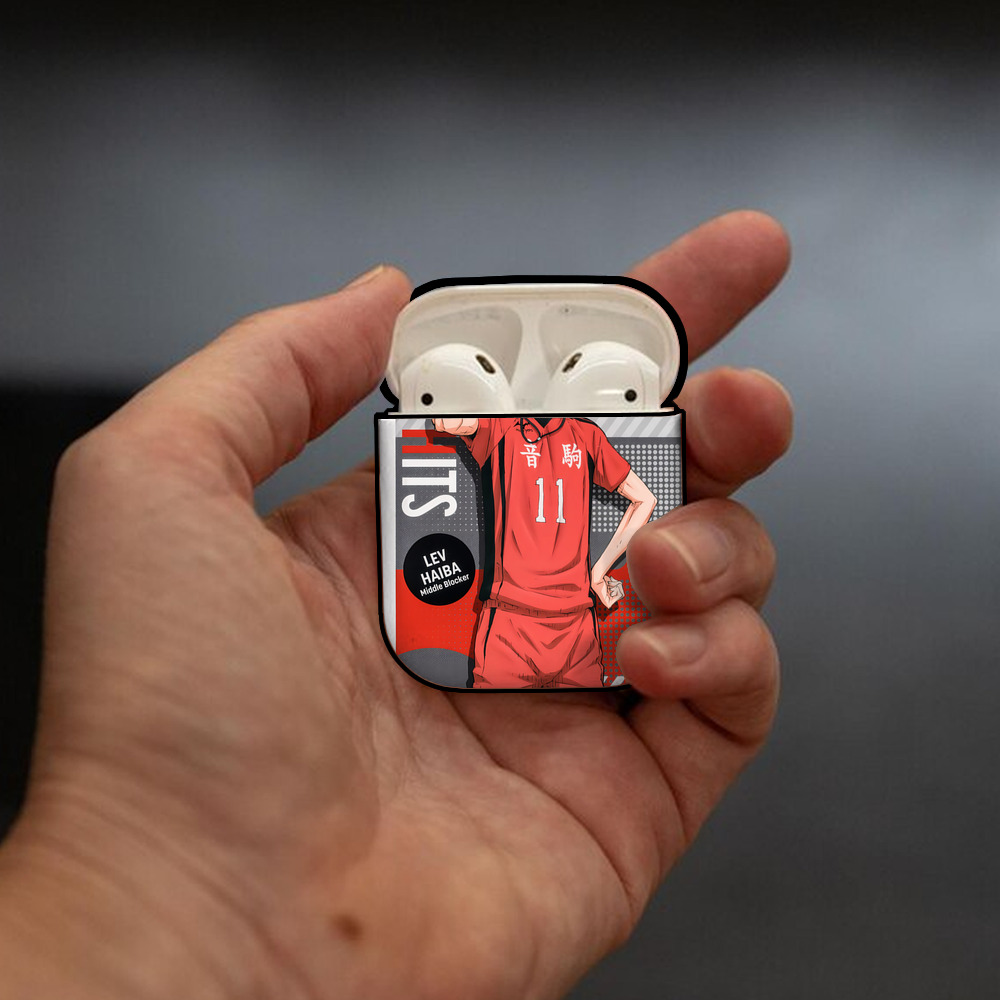 ハイキュー!! Haikyu!! AirPods 第2世代保護ケース ハードシェル ブラック 耐衝撃・防指紋・カラビナ付き