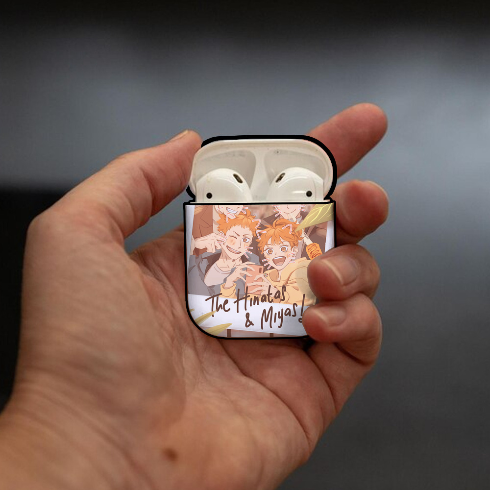 ハイキュー!! Haikyu!! AirPods 第2世代保護ケース ハードシェル ブラック 耐衝撃・防指紋・カラビナ付き