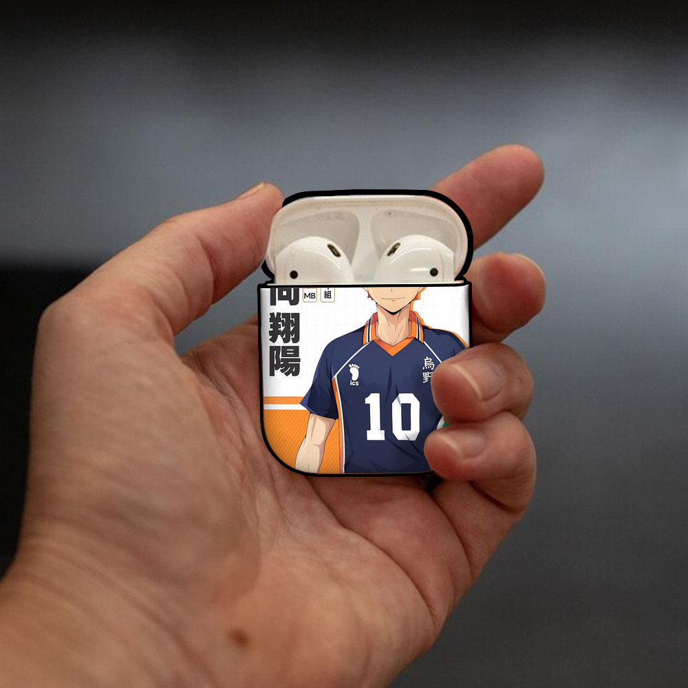 ハイキュー!! Haikyu!! AirPods 第2世代保護ケース ハードシェル ブラック 耐衝撃・防指紋・カラビナ付き