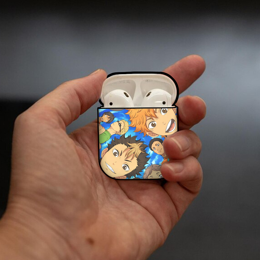 ハイキュー!! Haikyu!! AirPods 第2世代保護ケース ハードシェル ブラック 耐衝撃・防指紋・カラビナ付き