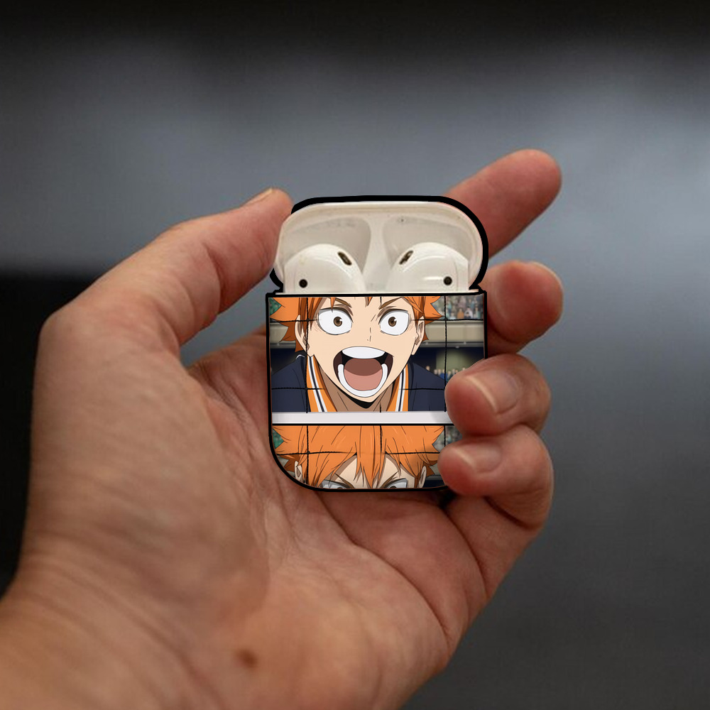 ハイキュー!! Haikyu!! AirPods 第2世代保護ケース ハードシェル ブラック 耐衝撃・防指紋・カラビナ付き