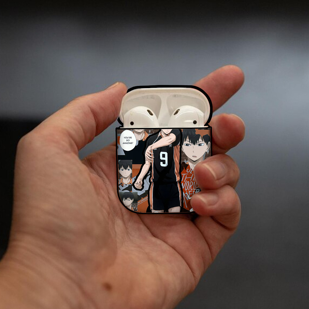 ハイキュー!! Haikyu!! AirPods 第2世代保護ケース ハードシェル ブラック 耐衝撃・防指紋・カラビナ付き