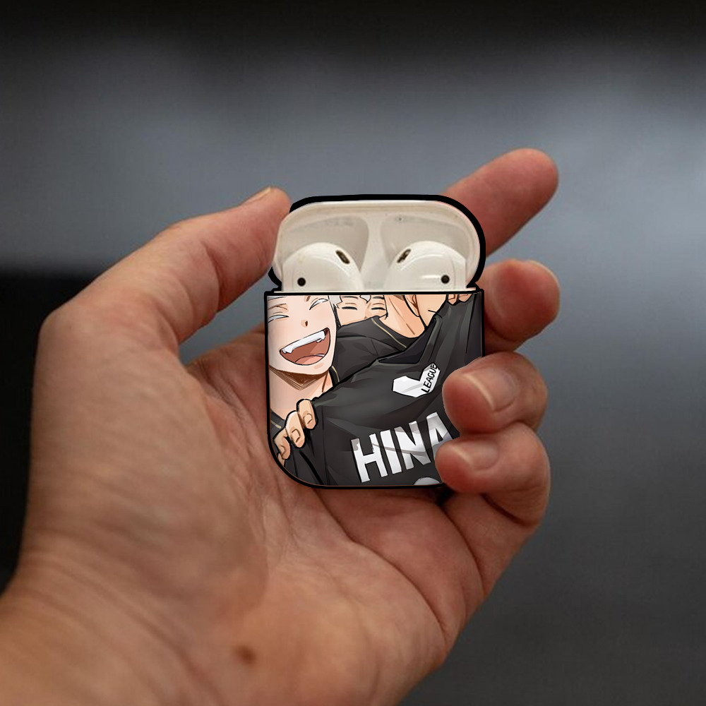 ハイキュー!! Haikyu!! AirPods 第2世代保護ケース ハードシェル ブラック 耐衝撃・防指紋・カラビナ付き