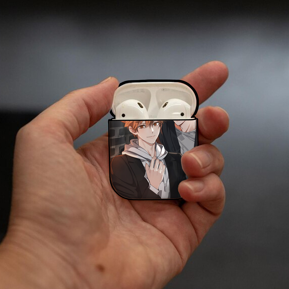 ハイキュー!! Haikyu!! AirPods 第2世代保護ケース ハードシェル ブラック 耐衝撃・防指紋・カラビナ付き