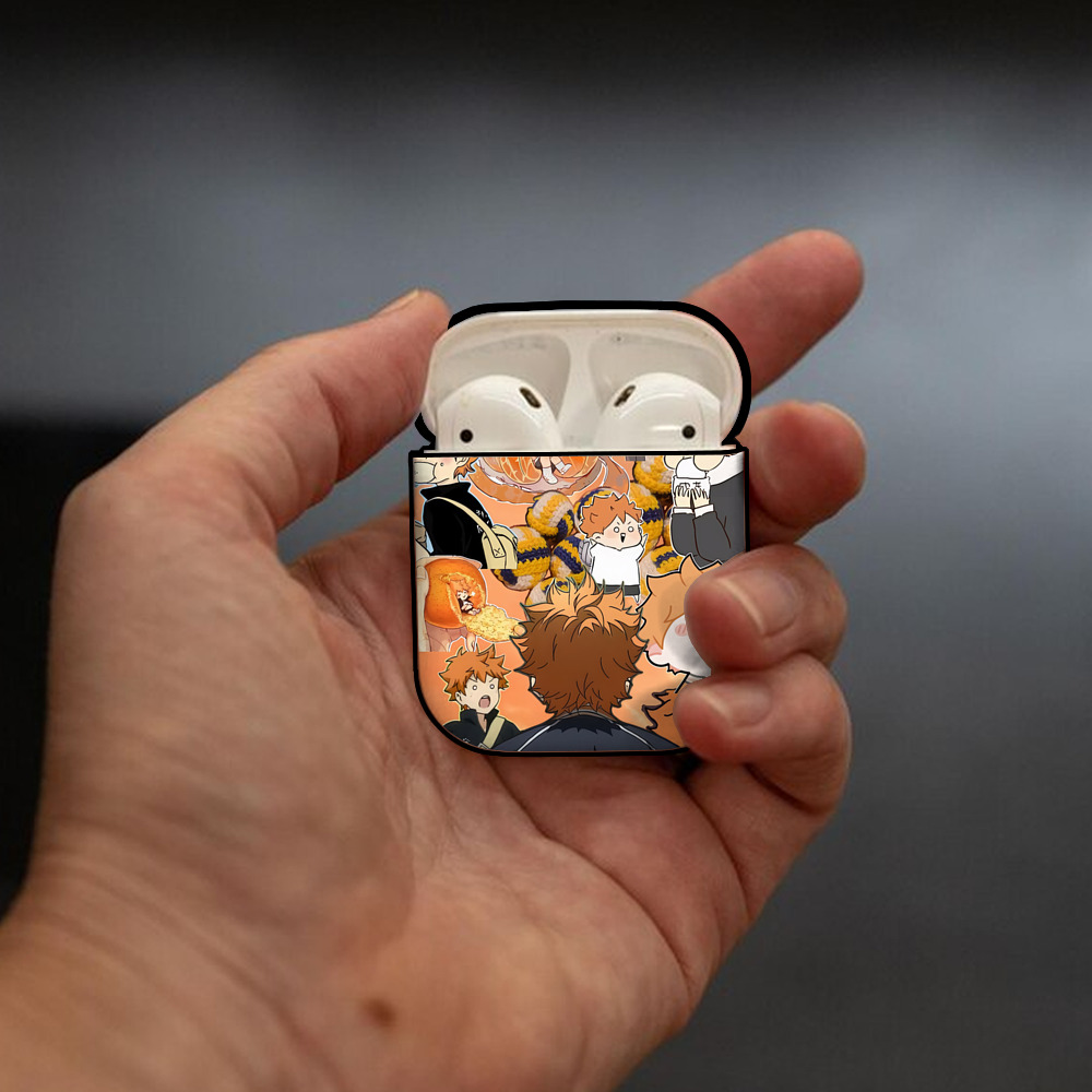 ハイキュー!! Haikyu!! AirPods 第2世代保護ケース ハードシェル ブラック 耐衝撃・防指紋・カラビナ付き