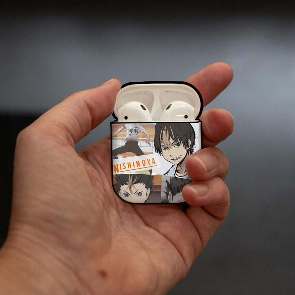 ハイキュー!! Haikyu!! AirPods 第2世代保護ケース ハードシェル ブラック 耐衝撃・防指紋・カラビナ付き