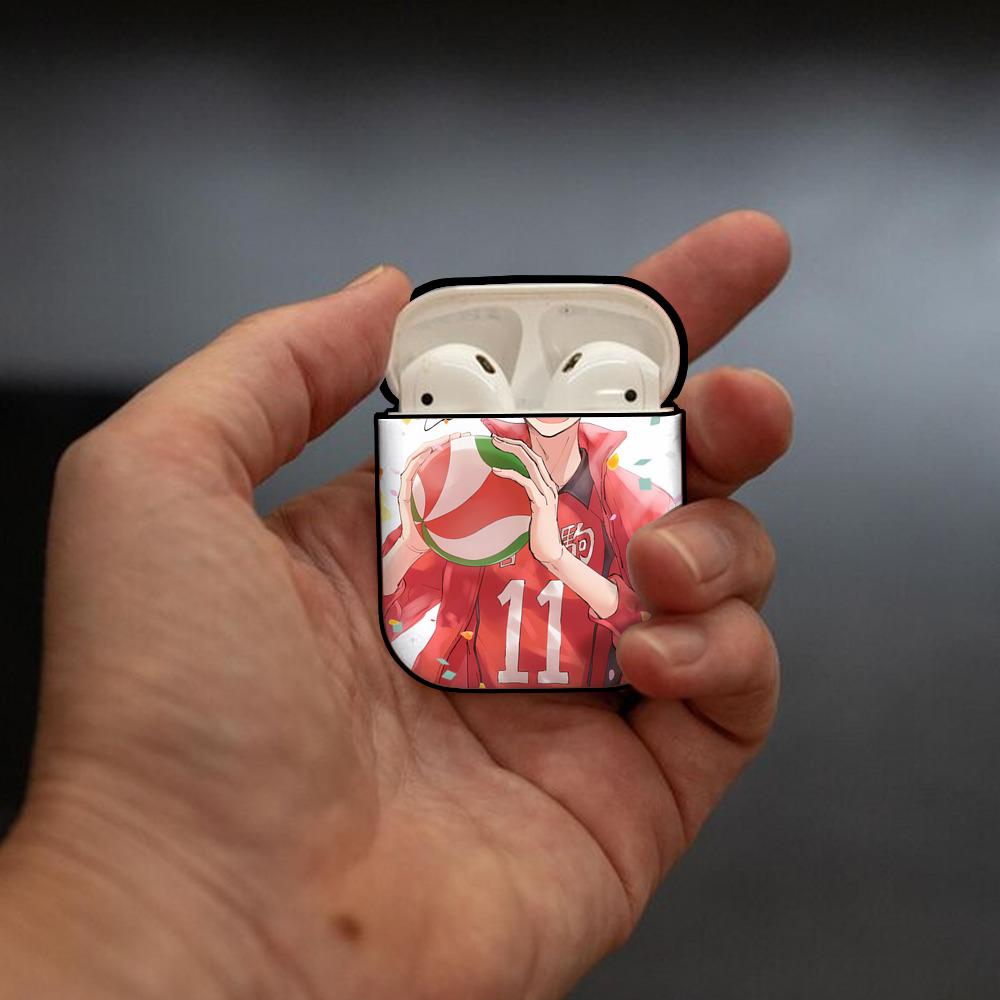 ハイキュー!! Haikyu!! AirPods 第2世代保護ケース ハードシェル ブラック 耐衝撃・防指紋・カラビナ付き