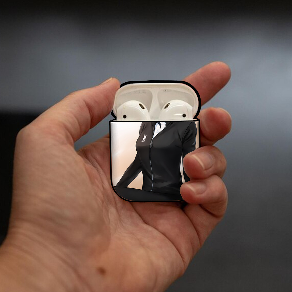 ハイキュー!! Haikyu!! AirPods 第2世代保護ケース ハードシェル ブラック 耐衝撃・防指紋・カラビナ付き
