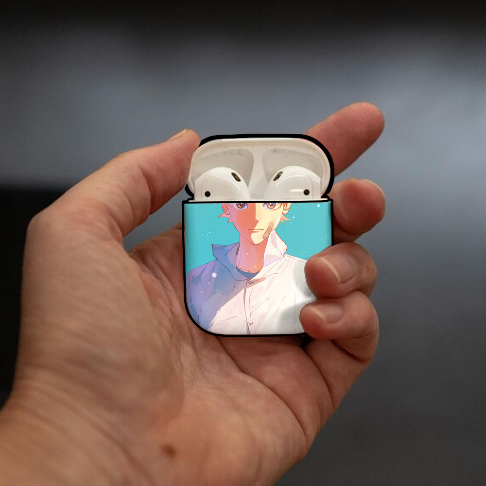 ハイキュー!! Haikyu!! AirPods 第2世代保護ケース ハードシェル ブラック 耐衝撃・防指紋・カラビナ付き