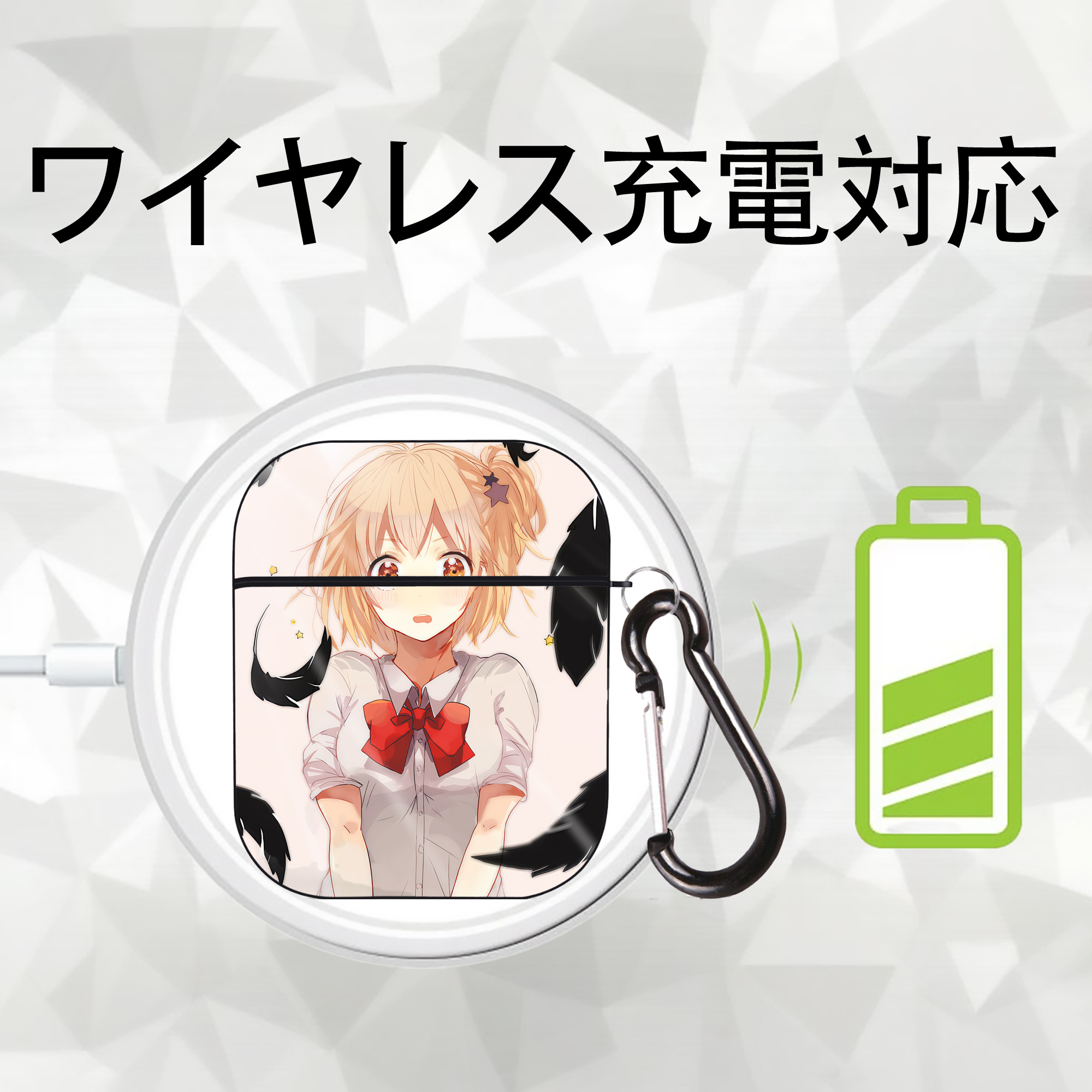 ハイキュー!! Haikyu!! AirPods 第2世代保護ケース ハードシェル ブラック 耐衝撃・防指紋・カラビナ付き