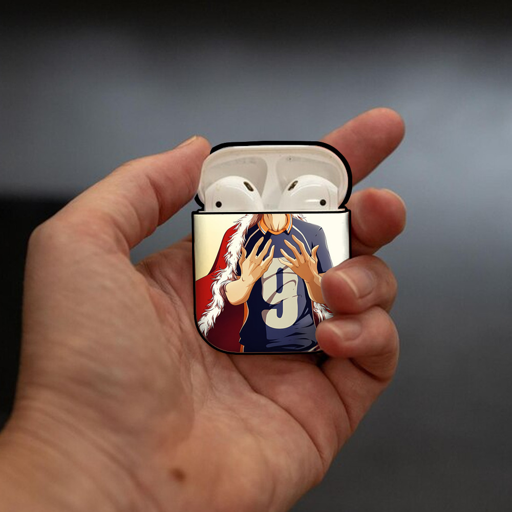 ハイキュー!! Haikyu!! AirPods 第2世代保護ケース ハードシェル ブラック 耐衝撃・防指紋・カラビナ付き