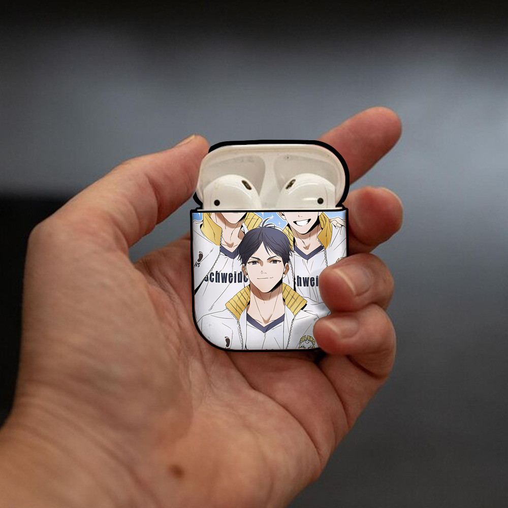 ハイキュー!! Haikyu!! AirPods 第2世代保護ケース ハードシェル ブラック 耐衝撃・防指紋・カラビナ付き