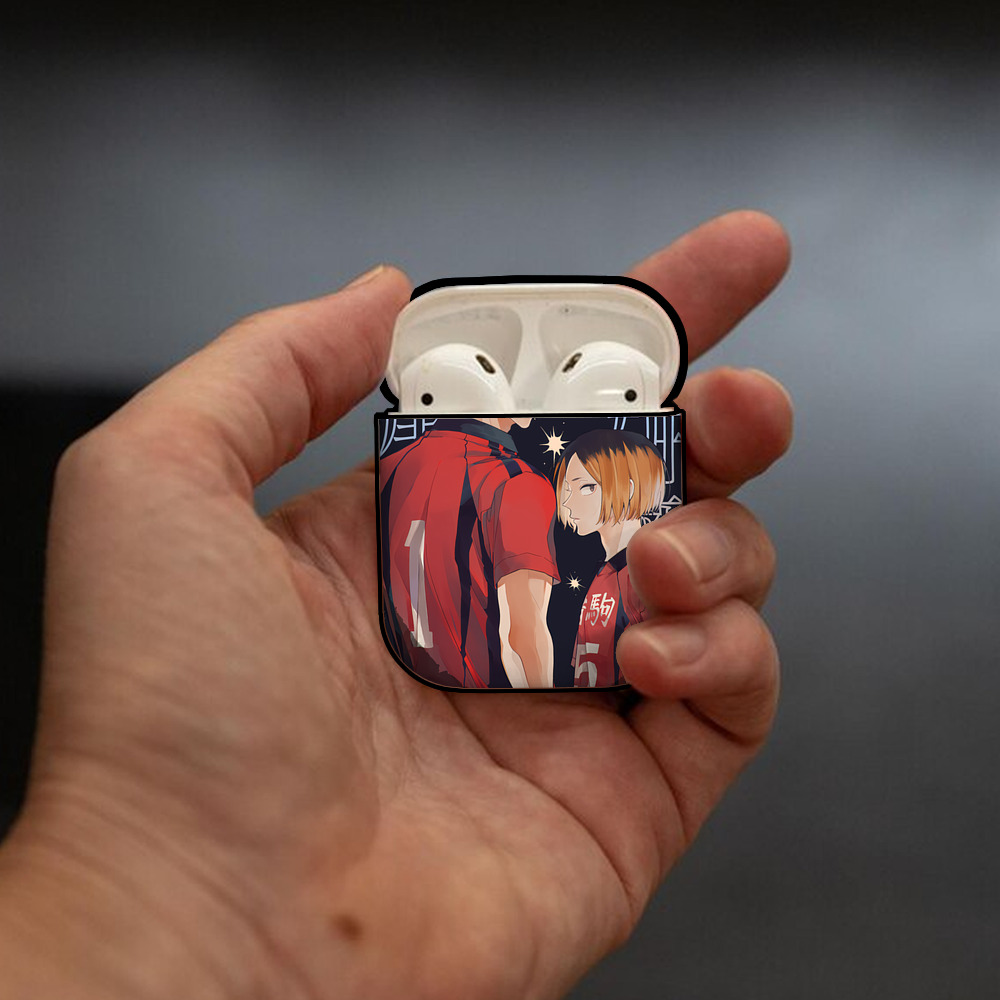 ハイキュー!! Haikyu!! AirPods 第2世代保護ケース ハードシェル ブラック 耐衝撃・防指紋・カラビナ付き