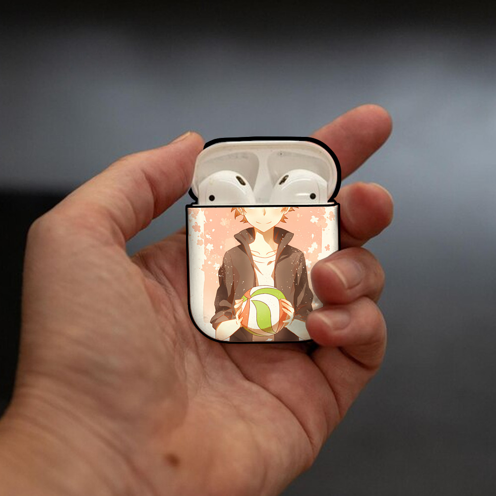 ハイキュー!! Haikyu!! AirPods 第2世代保護ケース ハードシェル ブラック 耐衝撃・防指紋・カラビナ付き