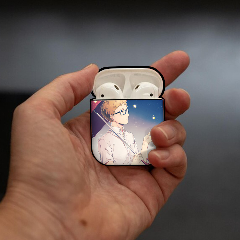 ハイキュー!! Haikyu!! AirPods 第2世代保護ケース ハードシェル ブラック 耐衝撃・防指紋・カラビナ付き