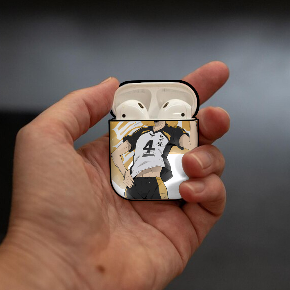 ハイキュー!! Haikyu!! AirPods 第2世代保護ケース ハードシェル ブラック 耐衝撃・防指紋・カラビナ付き