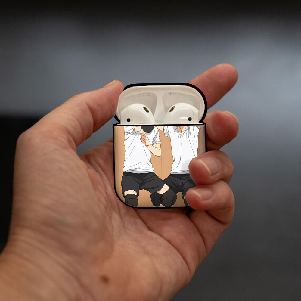 ハイキュー!! Haikyu!! AirPods 第2世代保護ケース ハードシェル ブラック 耐衝撃・防指紋・カラビナ付き