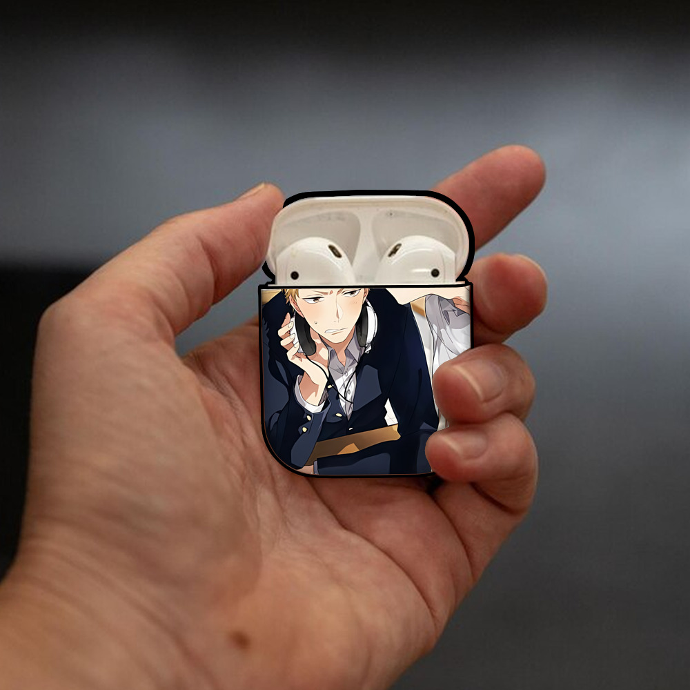 ハイキュー!! Haikyu!! AirPods 第2世代保護ケース ハードシェル ブラック 耐衝撃・防指紋・カラビナ付き