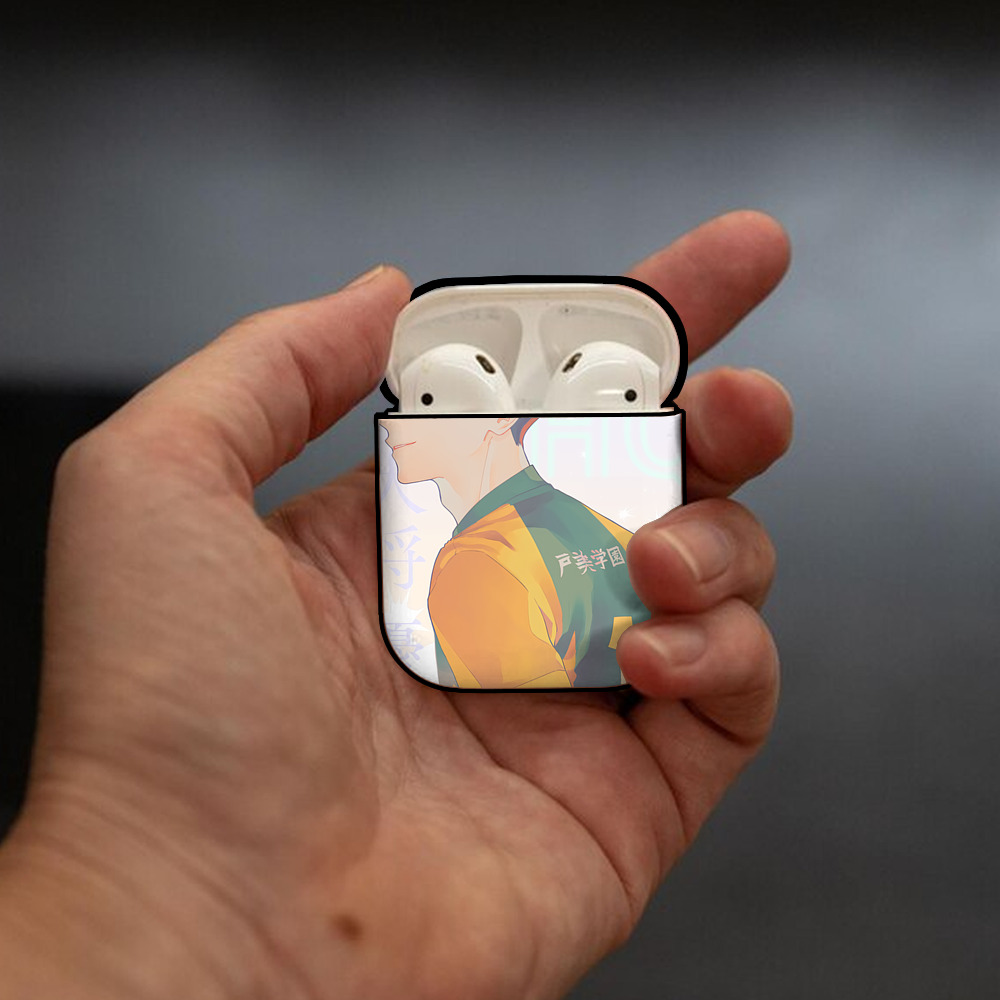 ハイキュー!! Haikyu!! AirPods 第2世代保護ケース ハードシェル ブラック 耐衝撃・防指紋・カラビナ付き