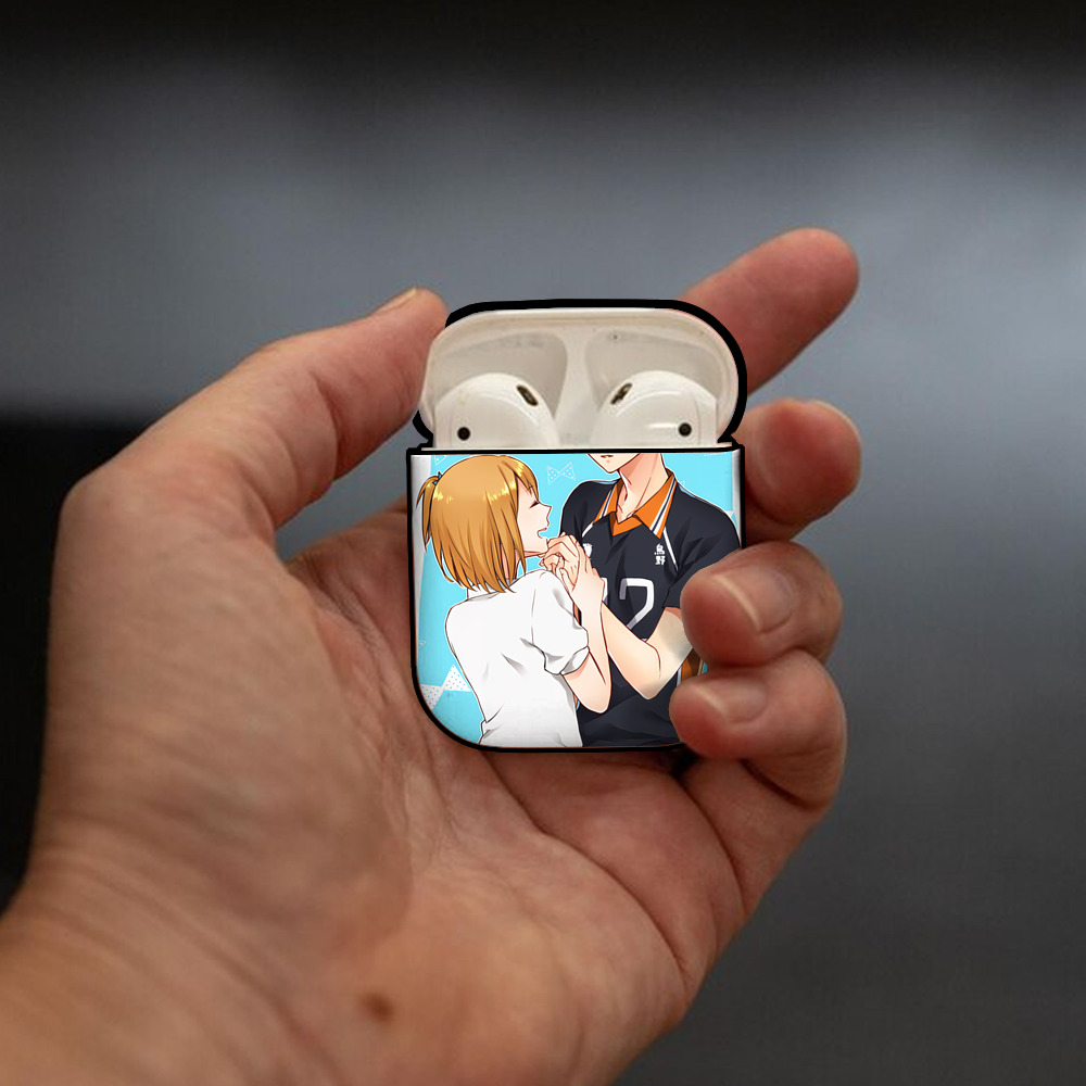 ハイキュー!! Haikyu!! AirPods 第2世代保護ケース ハードシェル ブラック 耐衝撃・防指紋・カラビナ付き