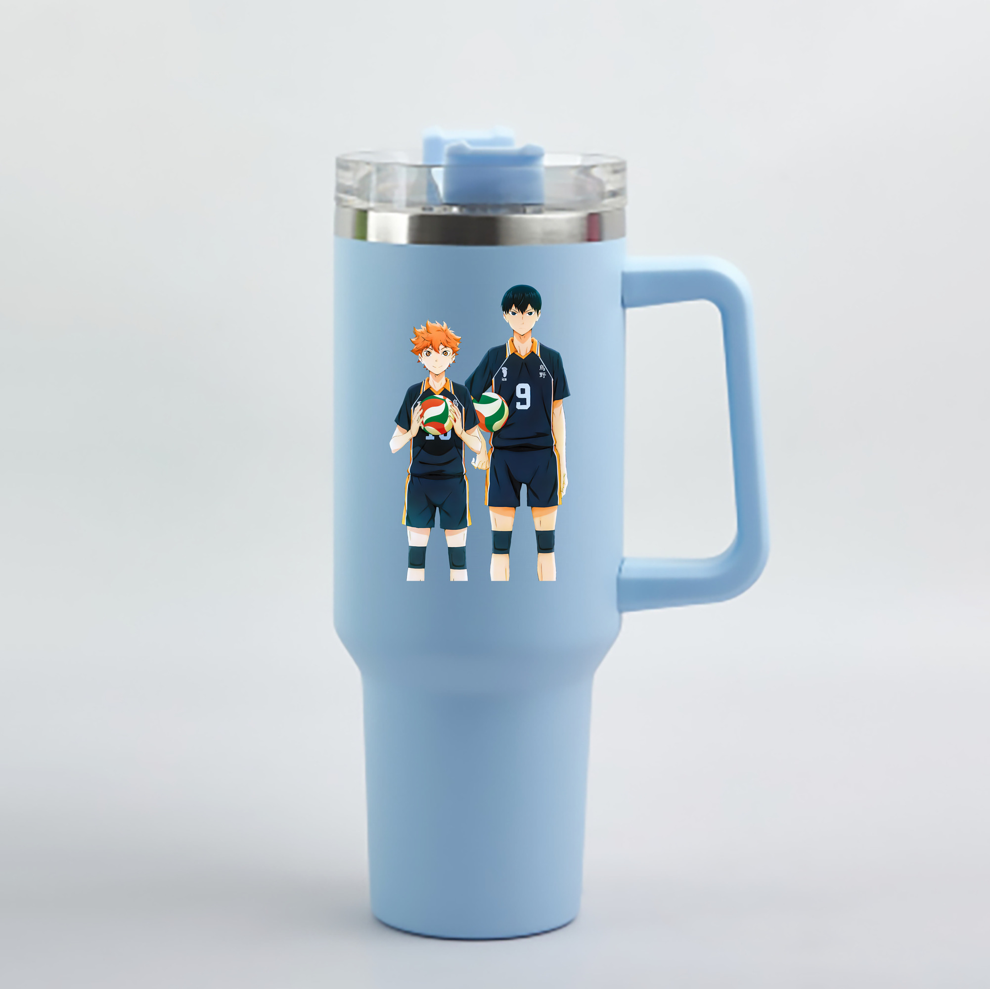 （画像用） ハイキュー!! Haikyu!! 1200mL車用タンブラー - クリスタルステッカー（プラスチックストロー付き）