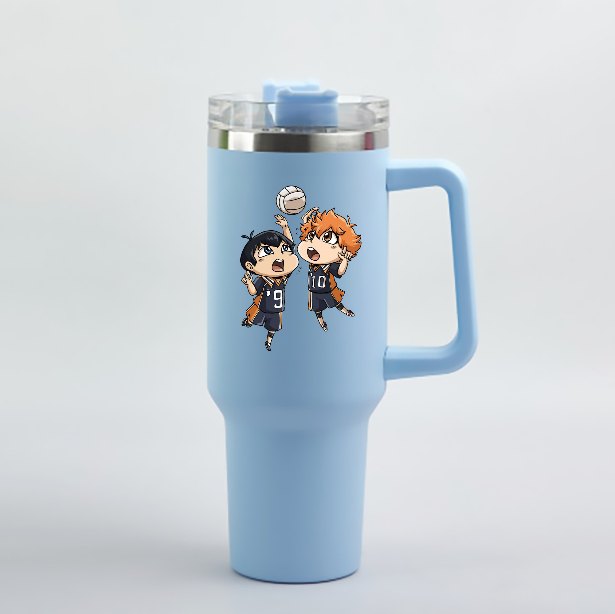 （画像用） ハイキュー!! Haikyu!! 1200mL車用タンブラー - クリスタルステッカー（プラスチックストロー付き）