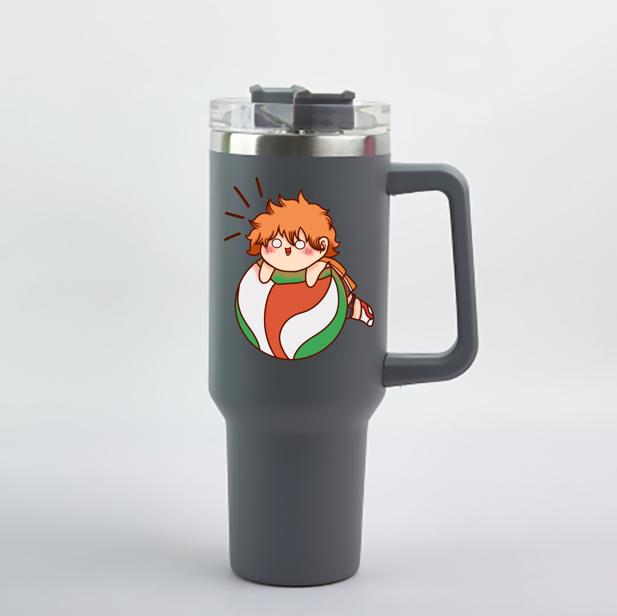 （画像用） ハイキュー!! Haikyu!! 1200mL車用タンブラー - クリスタルステッカー（プラスチックストロー付き）
