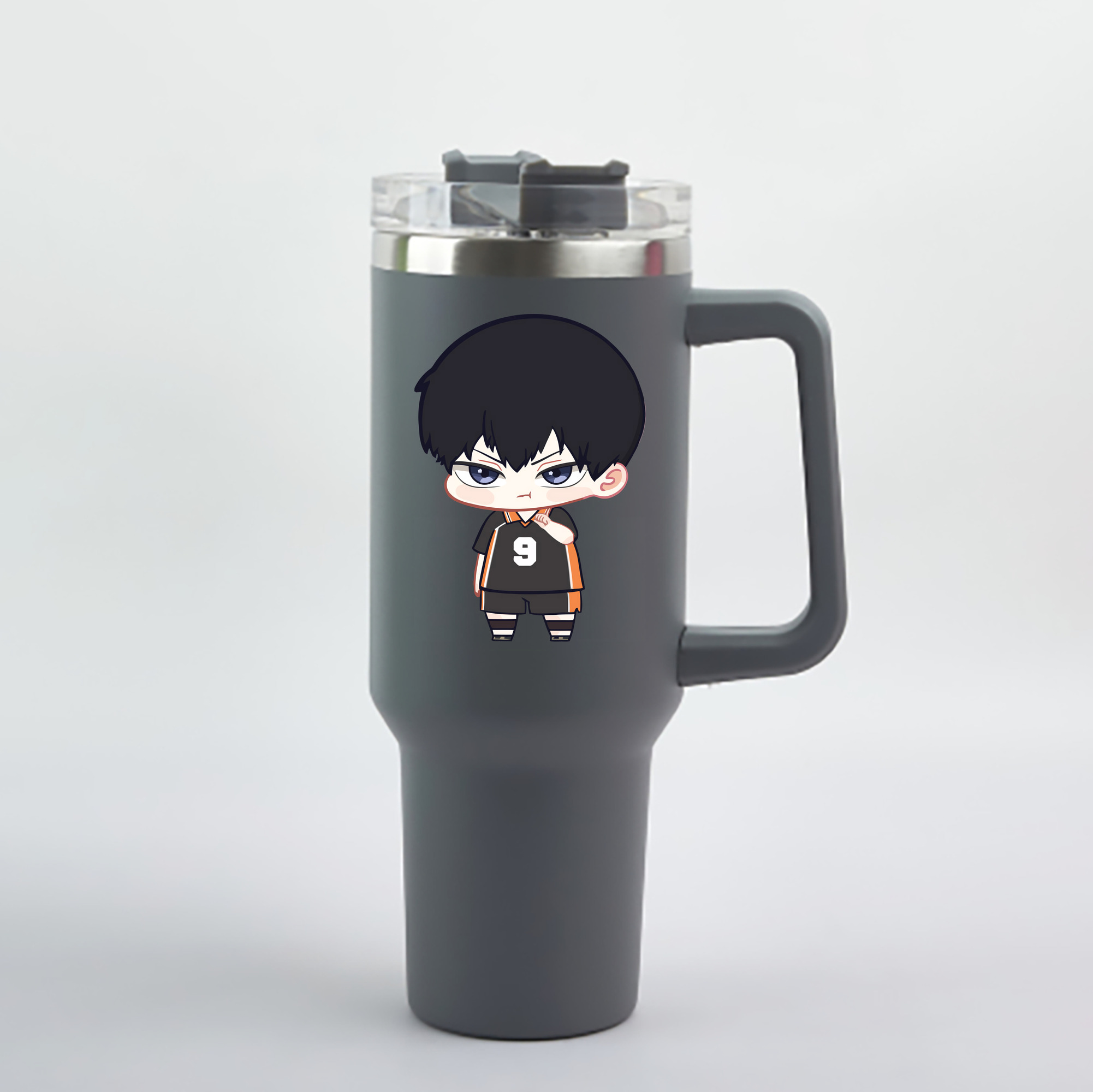 （画像用） ハイキュー!! Haikyu!! 1200mL車用タンブラー - クリスタルステッカー（プラスチックストロー付き）