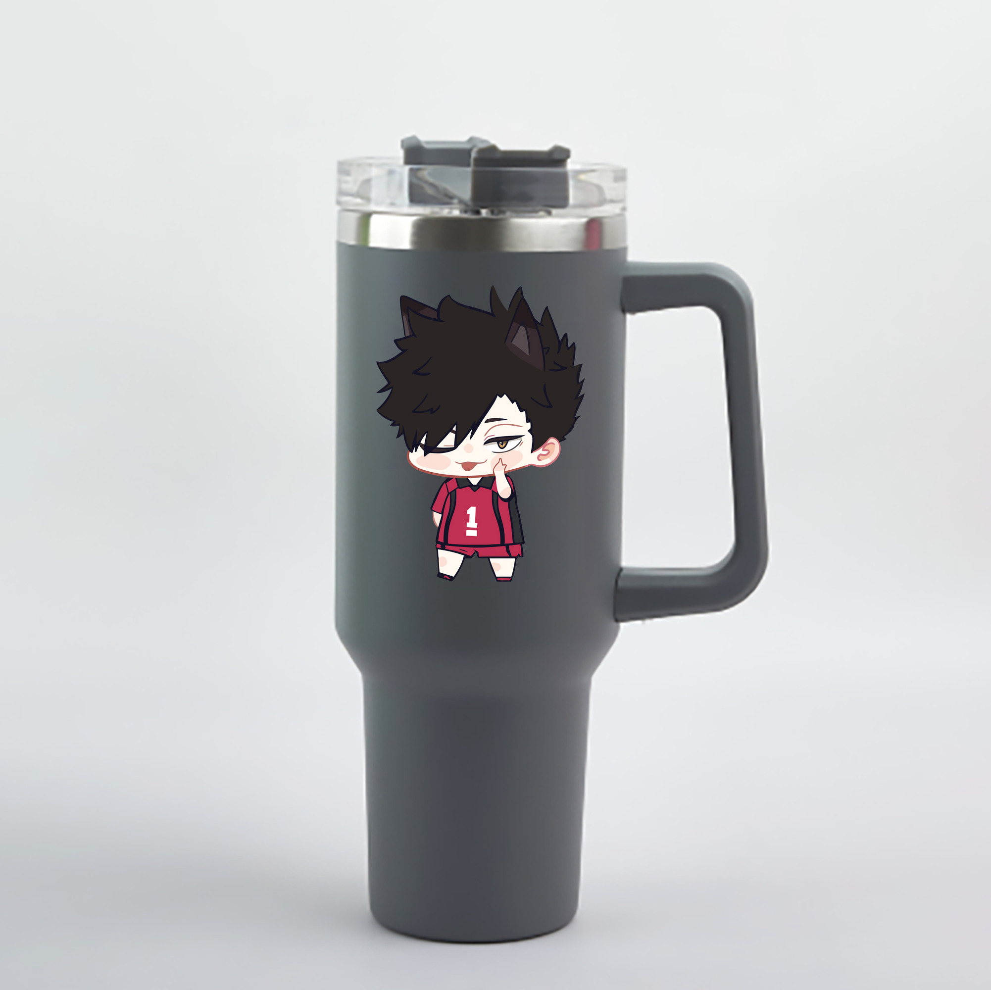 （画像用） ハイキュー!! Haikyu!! 1200mL車用タンブラー - クリスタルステッカー（プラスチックストロー付き）