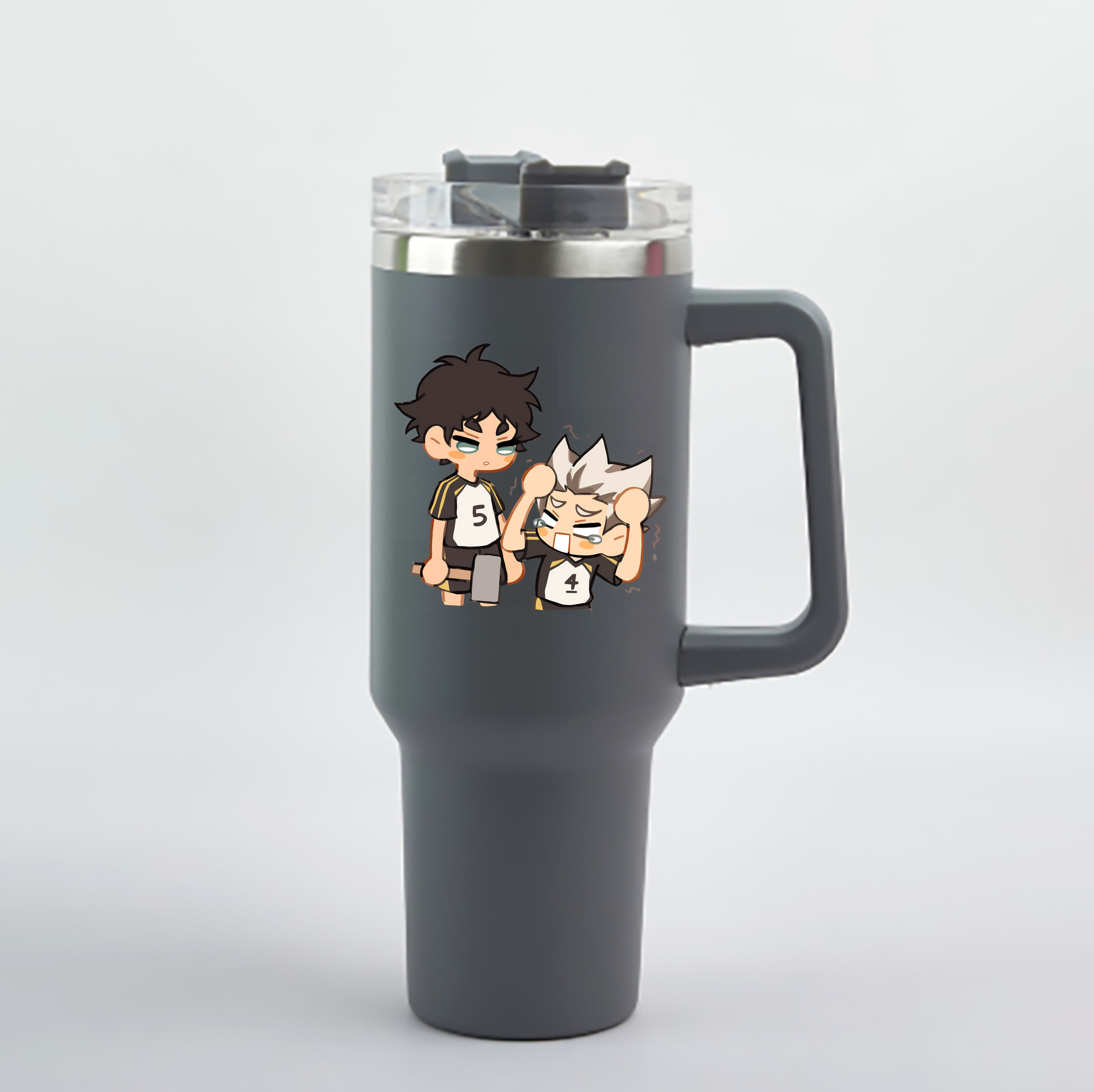 （画像用） ハイキュー!! Haikyu!! 1200mL車用タンブラー - クリスタルステッカー（プラスチックストロー付き）