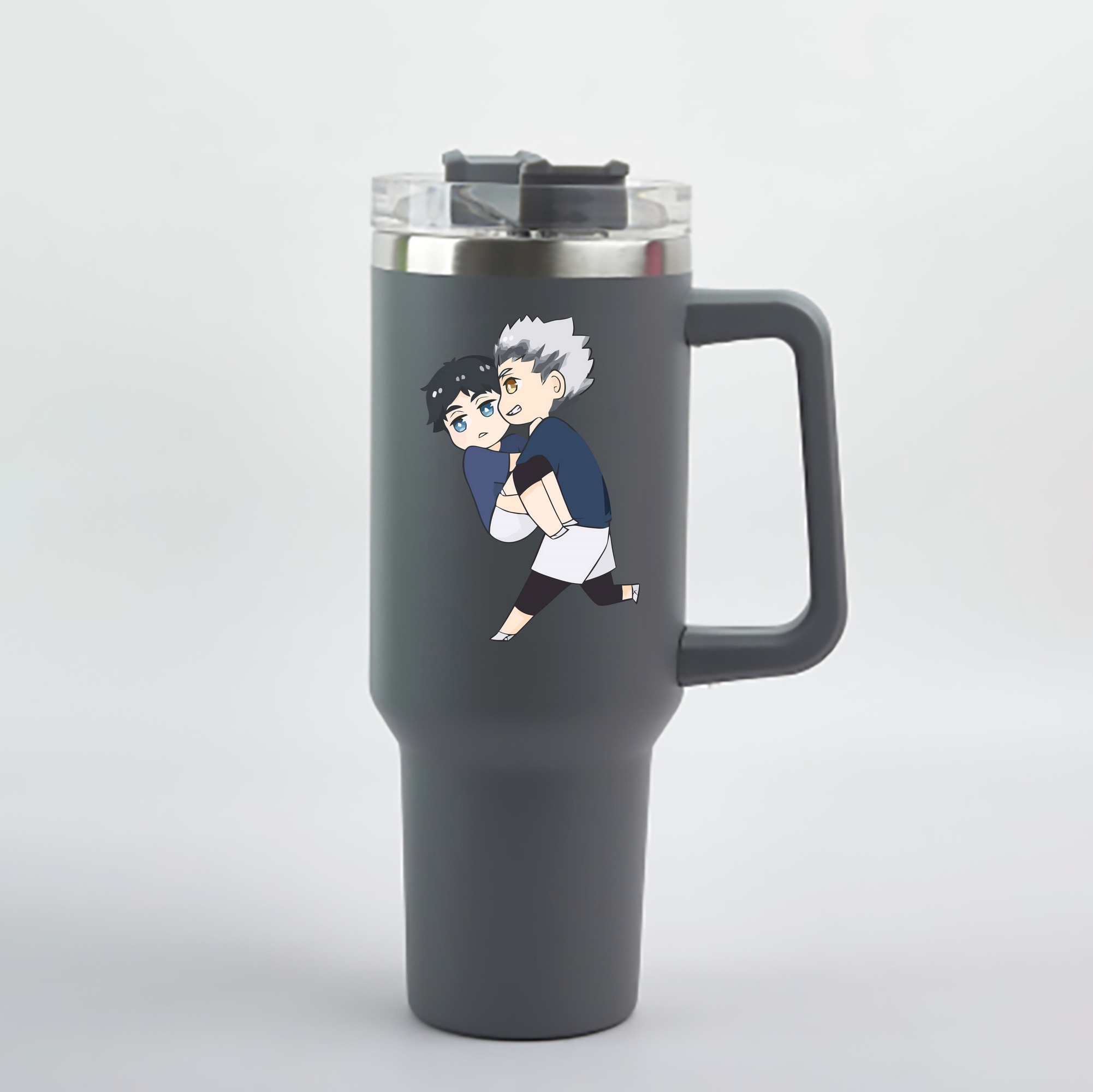 （画像用） ハイキュー!! Haikyu!! 1200mL車用タンブラー - クリスタルステッカー（プラスチックストロー付き）