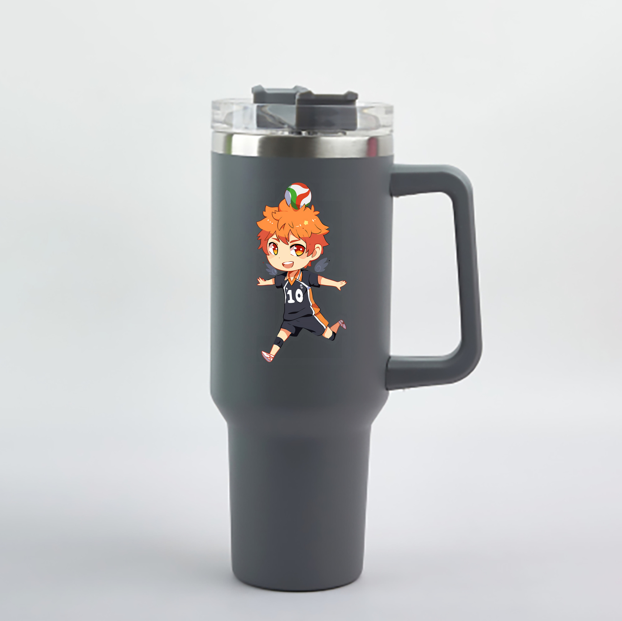 （画像用） ハイキュー!! Haikyu!! 1200mL車用タンブラー - クリスタルステッカー（プラスチックストロー付き）