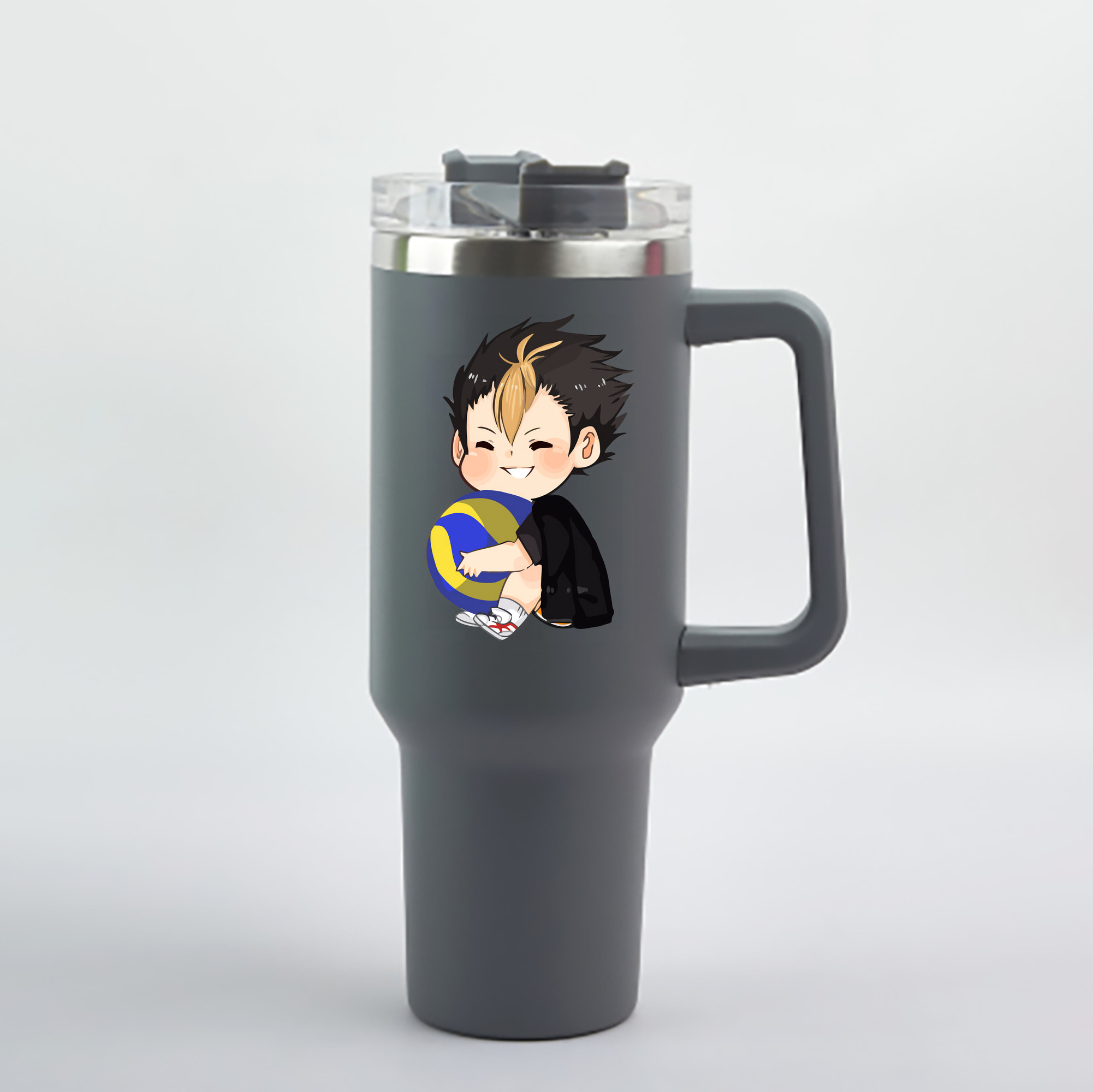 （画像用） ハイキュー!! Haikyu!! 1200mL車用タンブラー - クリスタルステッカー（プラスチックストロー付き）