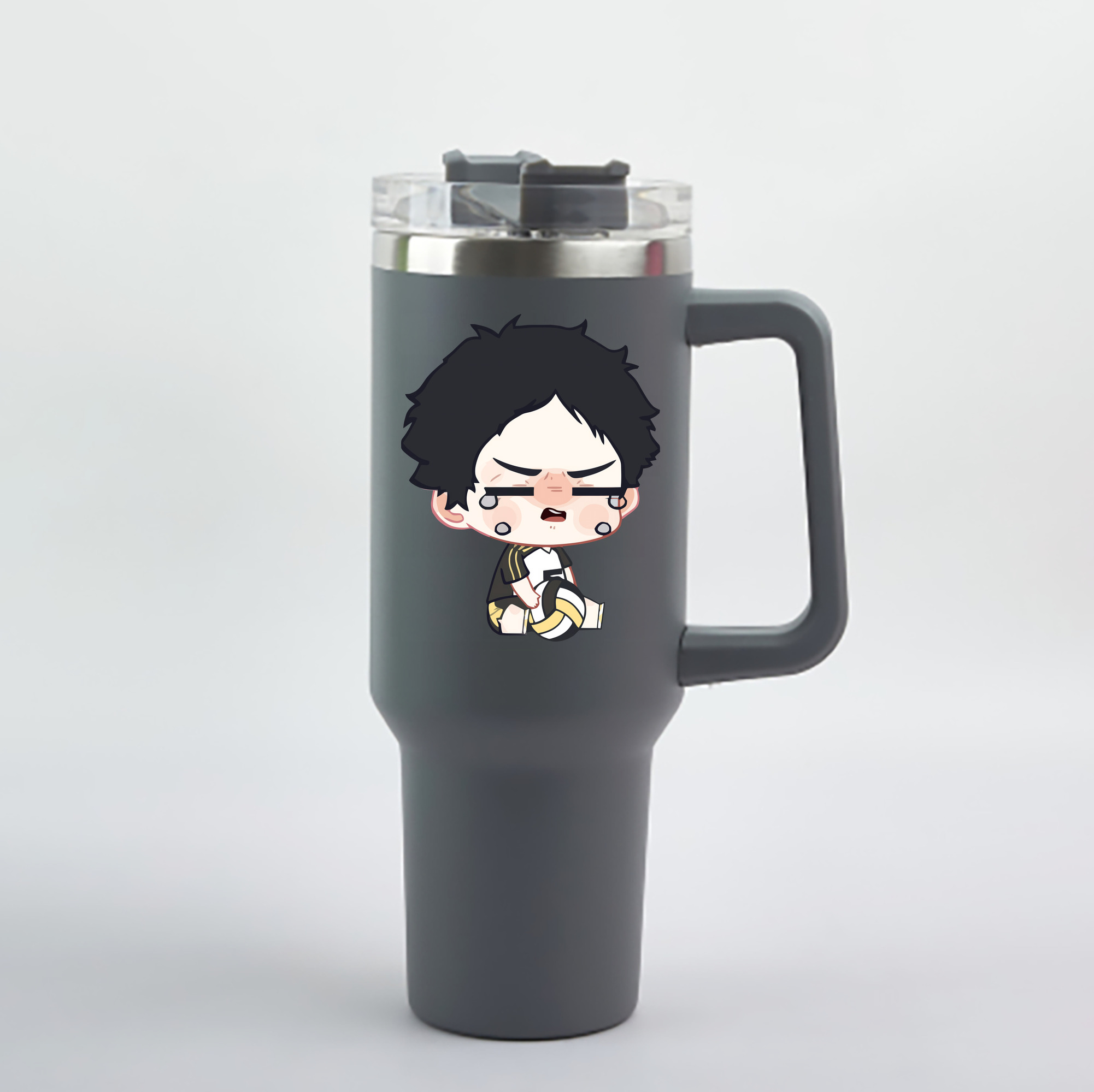 （画像用） ハイキュー!! Haikyu!! 1200mL車用タンブラー - クリスタルステッカー（プラスチックストロー付き）