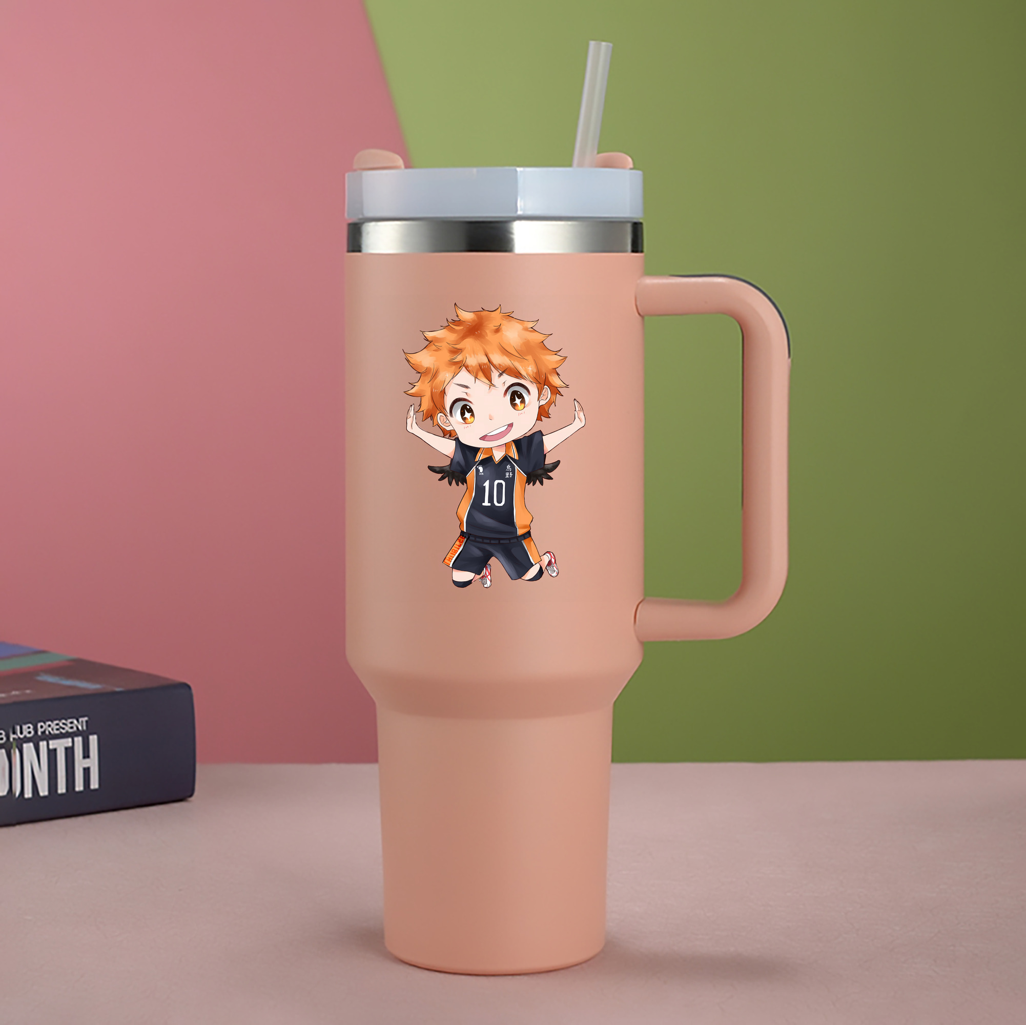 （画像用） ハイキュー!! Haikyu!! 1200mL車用タンブラー - クリスタルステッカー（プラスチックストロー付き）
