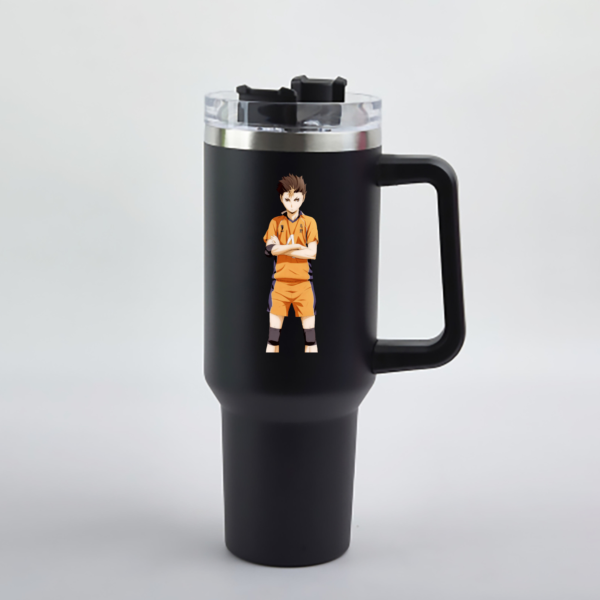 （画像用） ハイキュー!! Haikyu!! 1200mL車用タンブラー - クリスタルステッカー（プラスチックストロー付き）