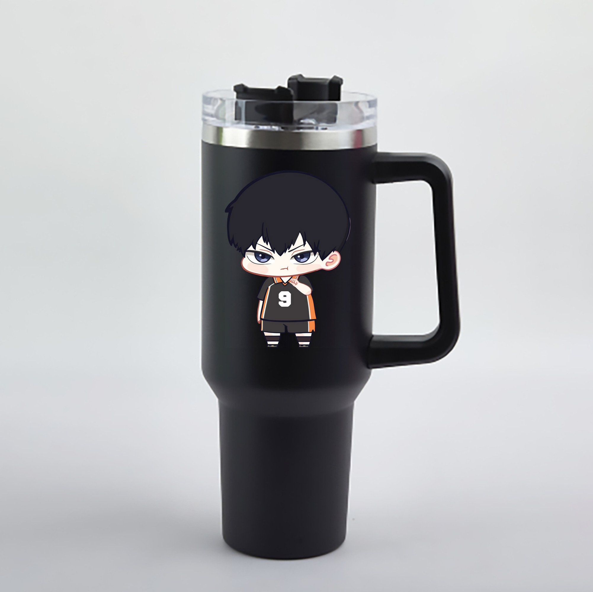 （画像用） ハイキュー!! Haikyu!! 1200mL車用タンブラー - クリスタルステッカー（プラスチックストロー付き）
