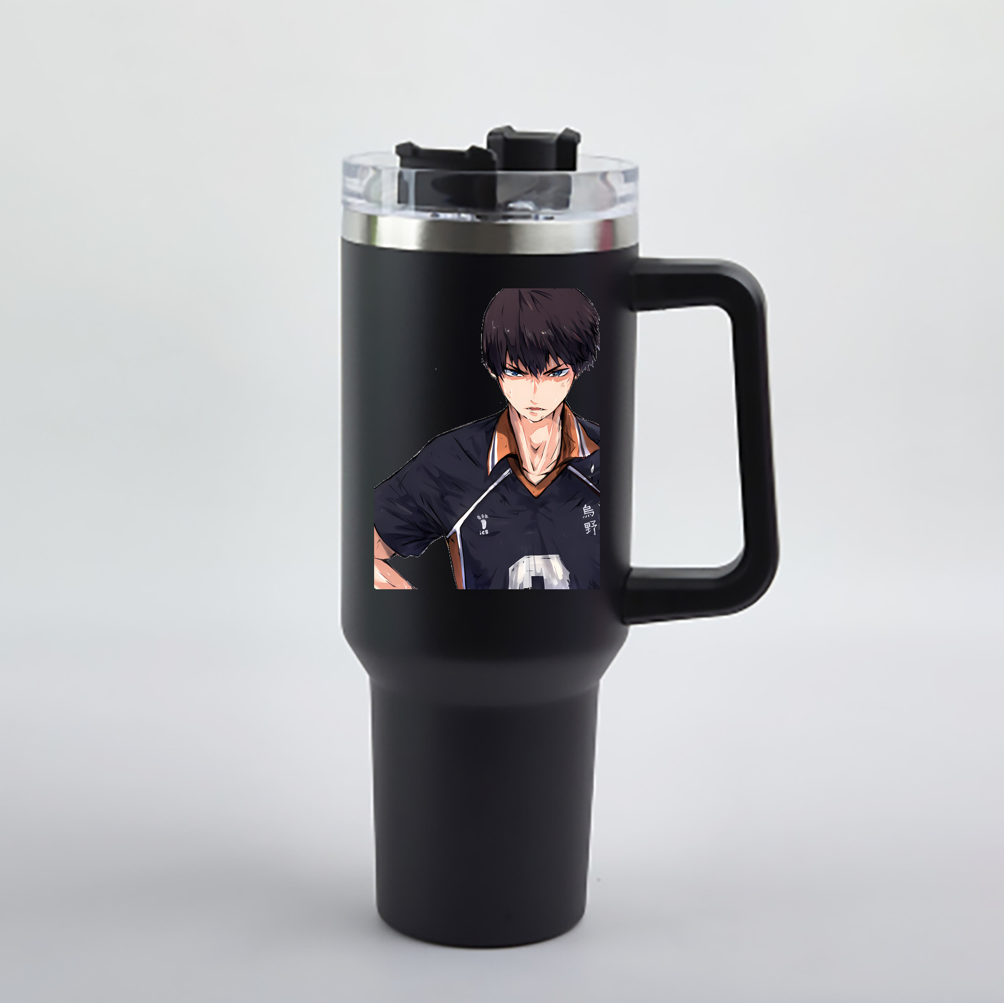 （画像用） ハイキュー!! Haikyu!! 1200mL車用タンブラー - クリスタルステッカー（プラスチックストロー付き）