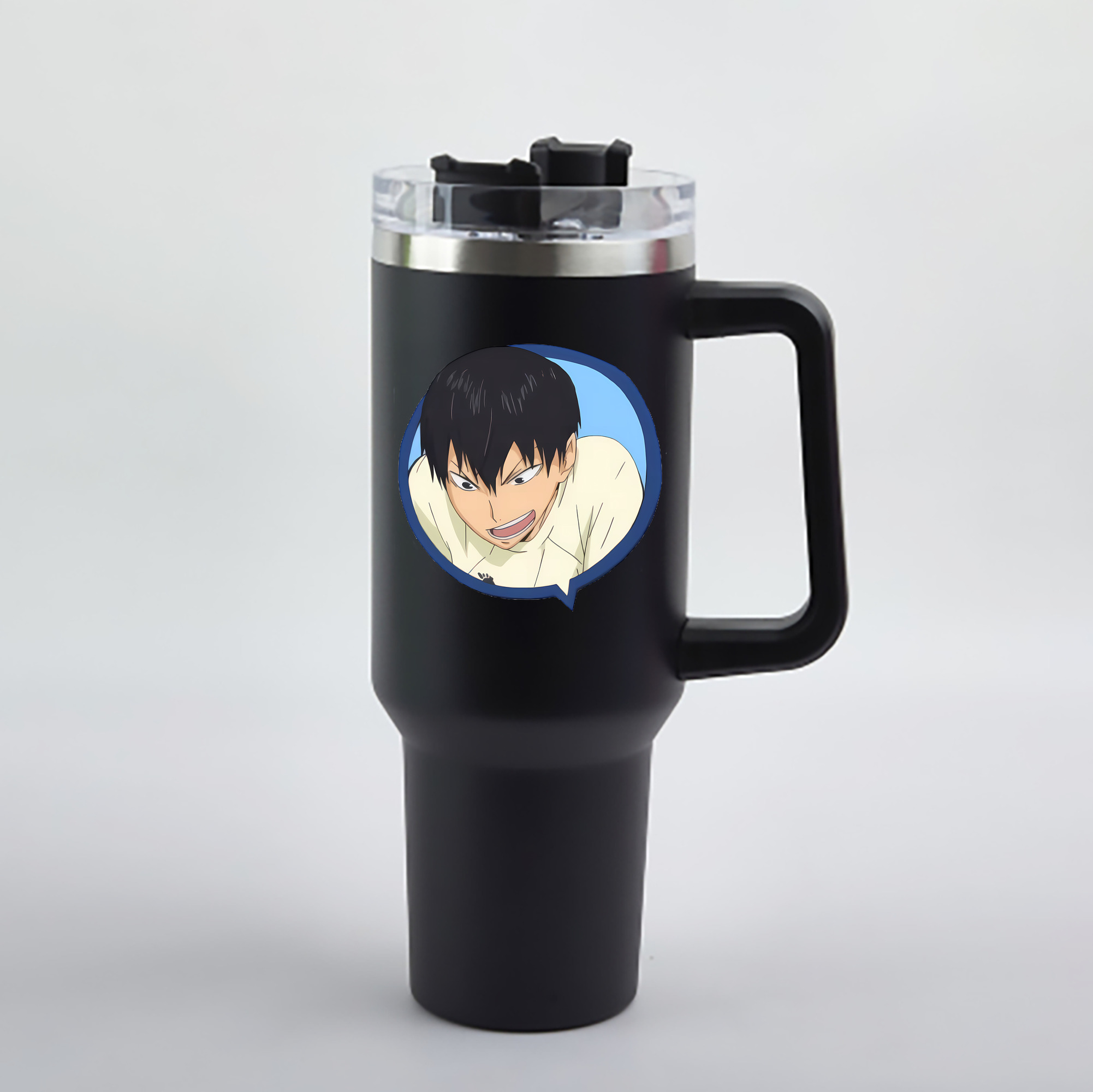 （画像用） ハイキュー!! Haikyu!! 1200mL車用タンブラー - クリスタルステッカー（プラスチックストロー付き）