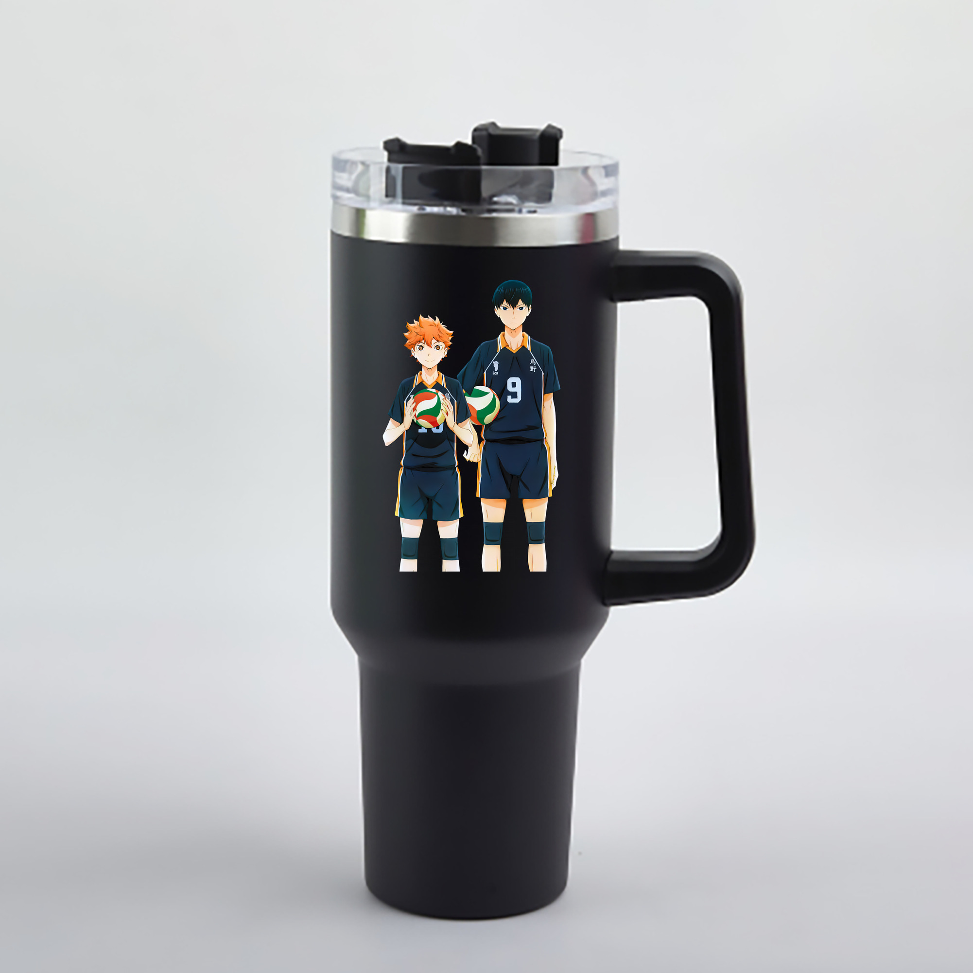 （画像用） ハイキュー!! Haikyu!! 1200mL車用タンブラー - クリスタルステッカー（プラスチックストロー付き）