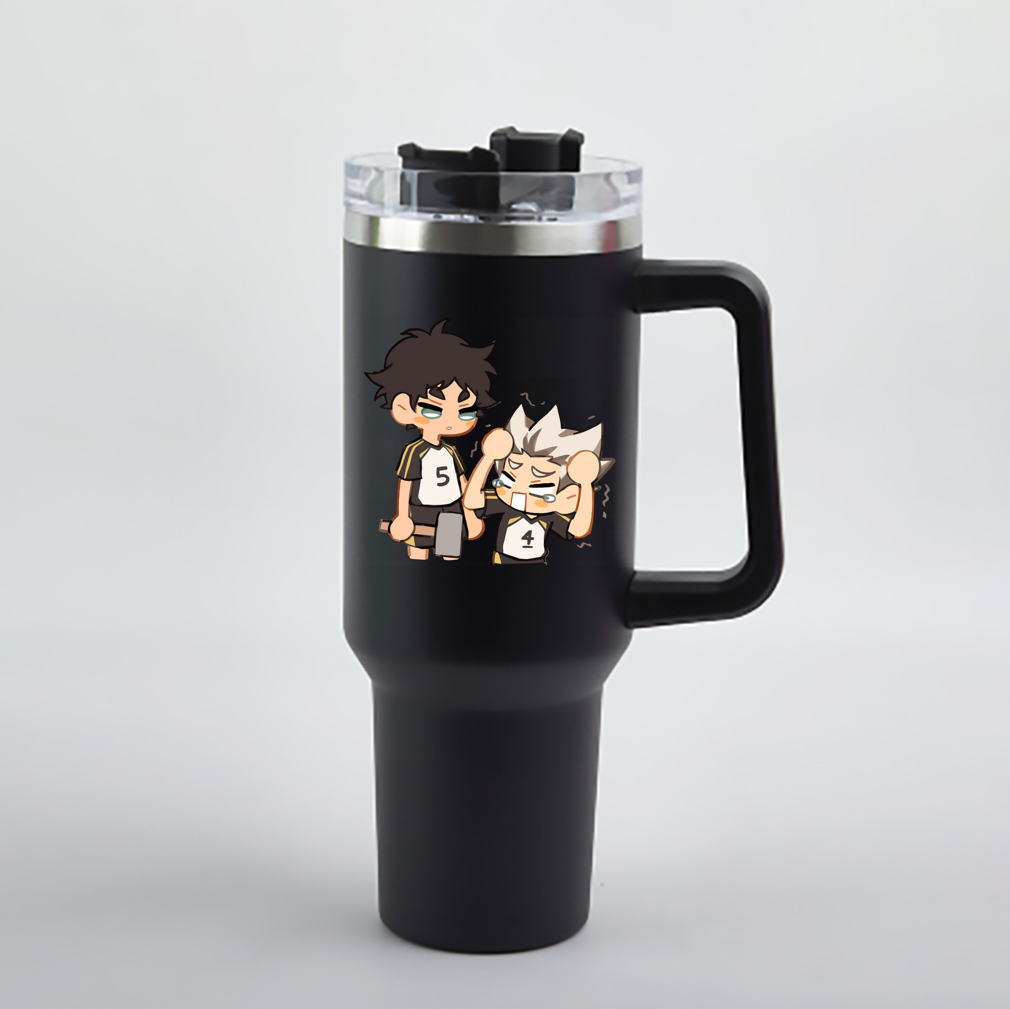 （画像用） ハイキュー!! Haikyu!! 1200mL車用タンブラー - クリスタルステッカー（プラスチックストロー付き）