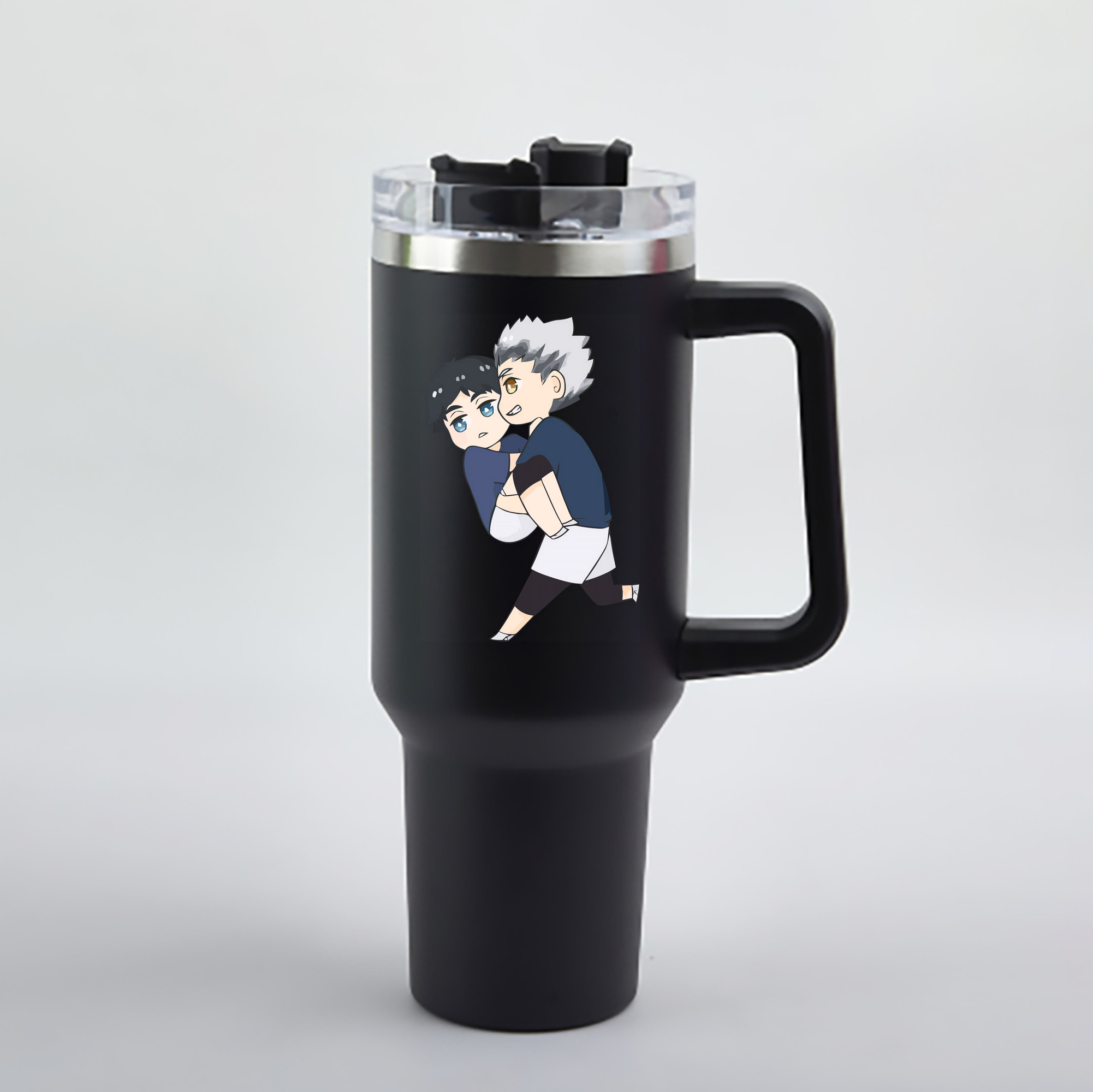 （画像用） ハイキュー!! Haikyu!! 1200mL車用タンブラー - クリスタルステッカー（プラスチックストロー付き）