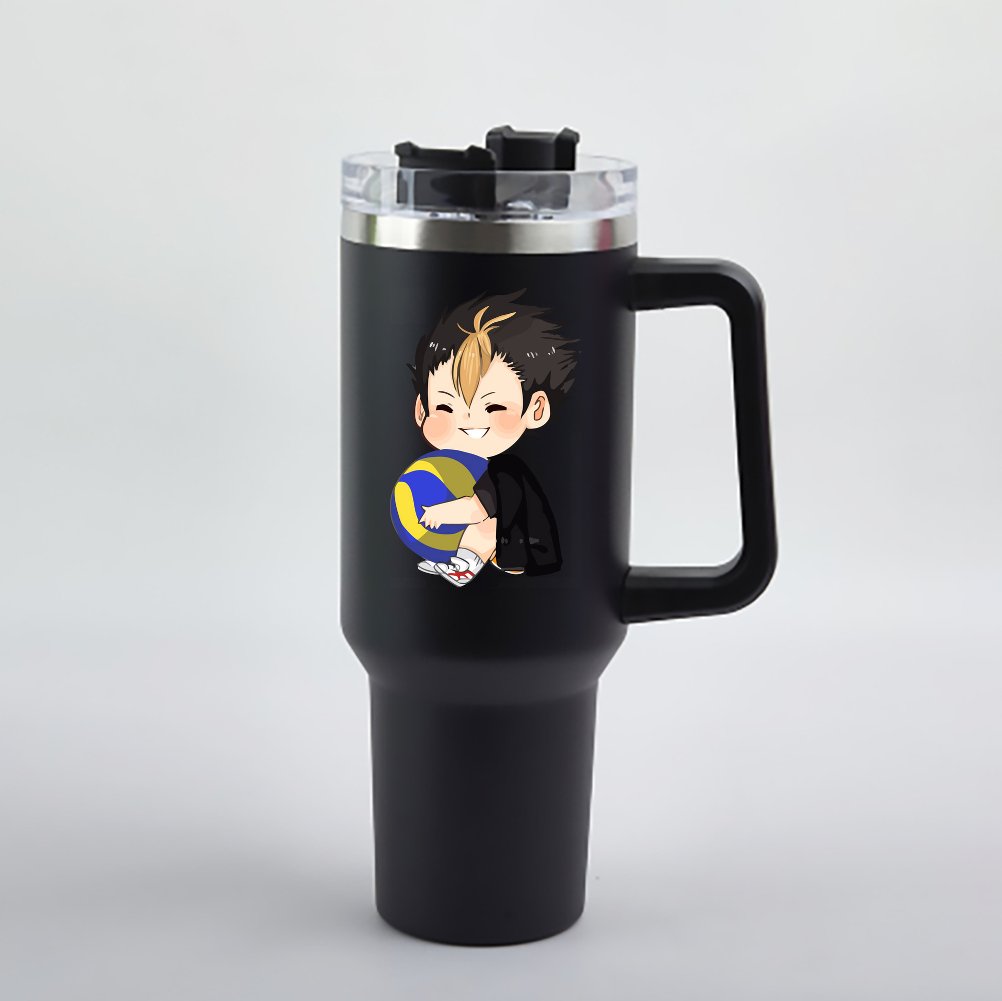（画像用） ハイキュー!! Haikyu!! 1200mL車用タンブラー - クリスタルステッカー（プラスチックストロー付き）
