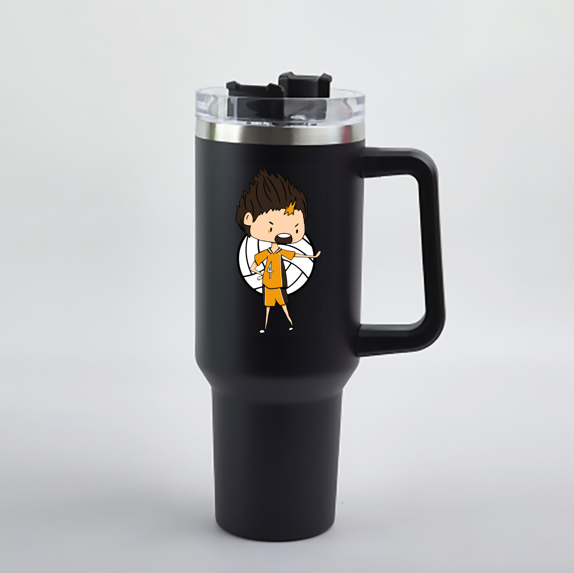 （画像用） ハイキュー!! Haikyu!! 1200mL車用タンブラー - クリスタルステッカー（プラスチックストロー付き）