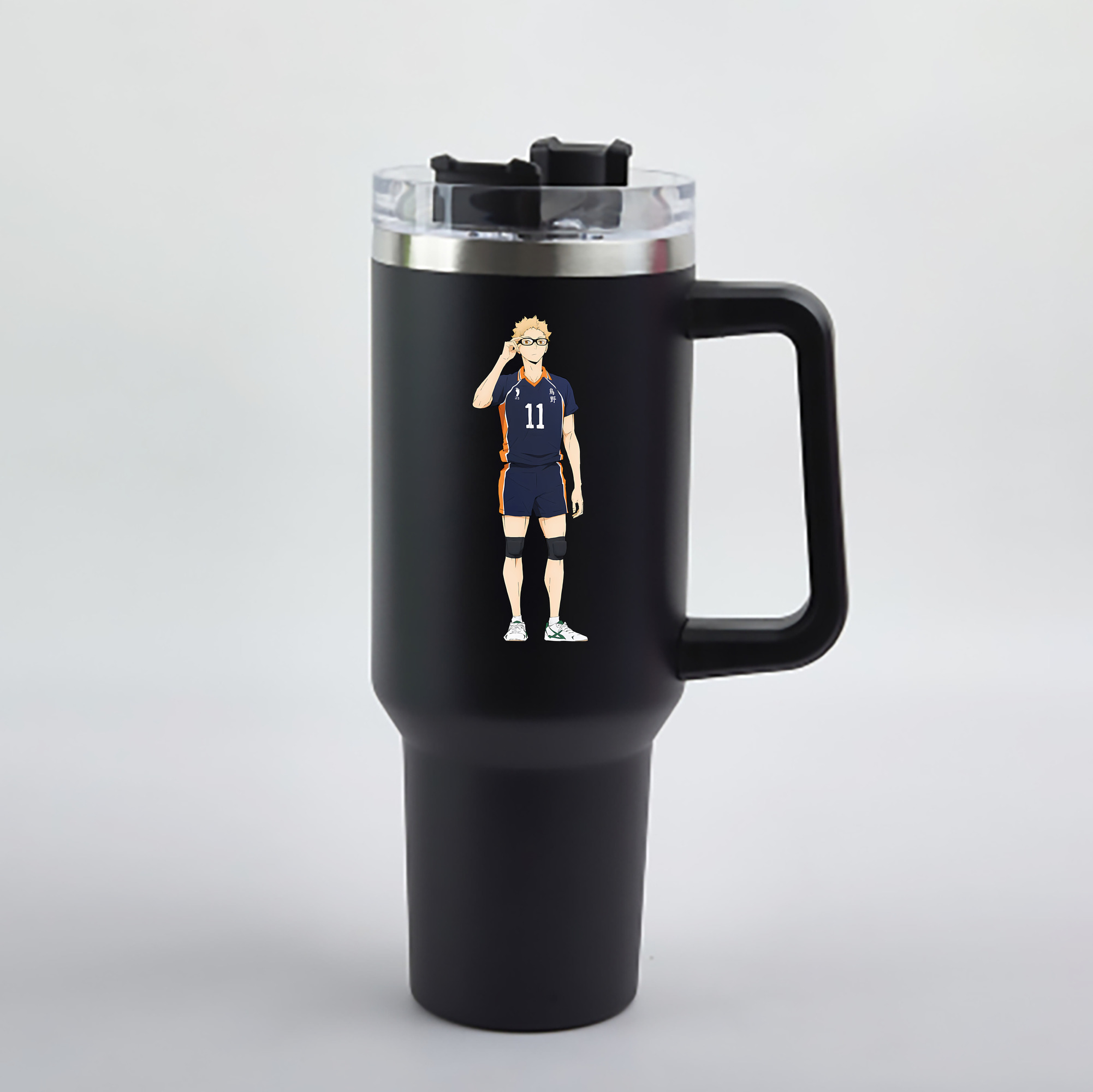 （画像用） ハイキュー!! Haikyu!! 1200mL車用タンブラー - クリスタルステッカー（プラスチックストロー付き）