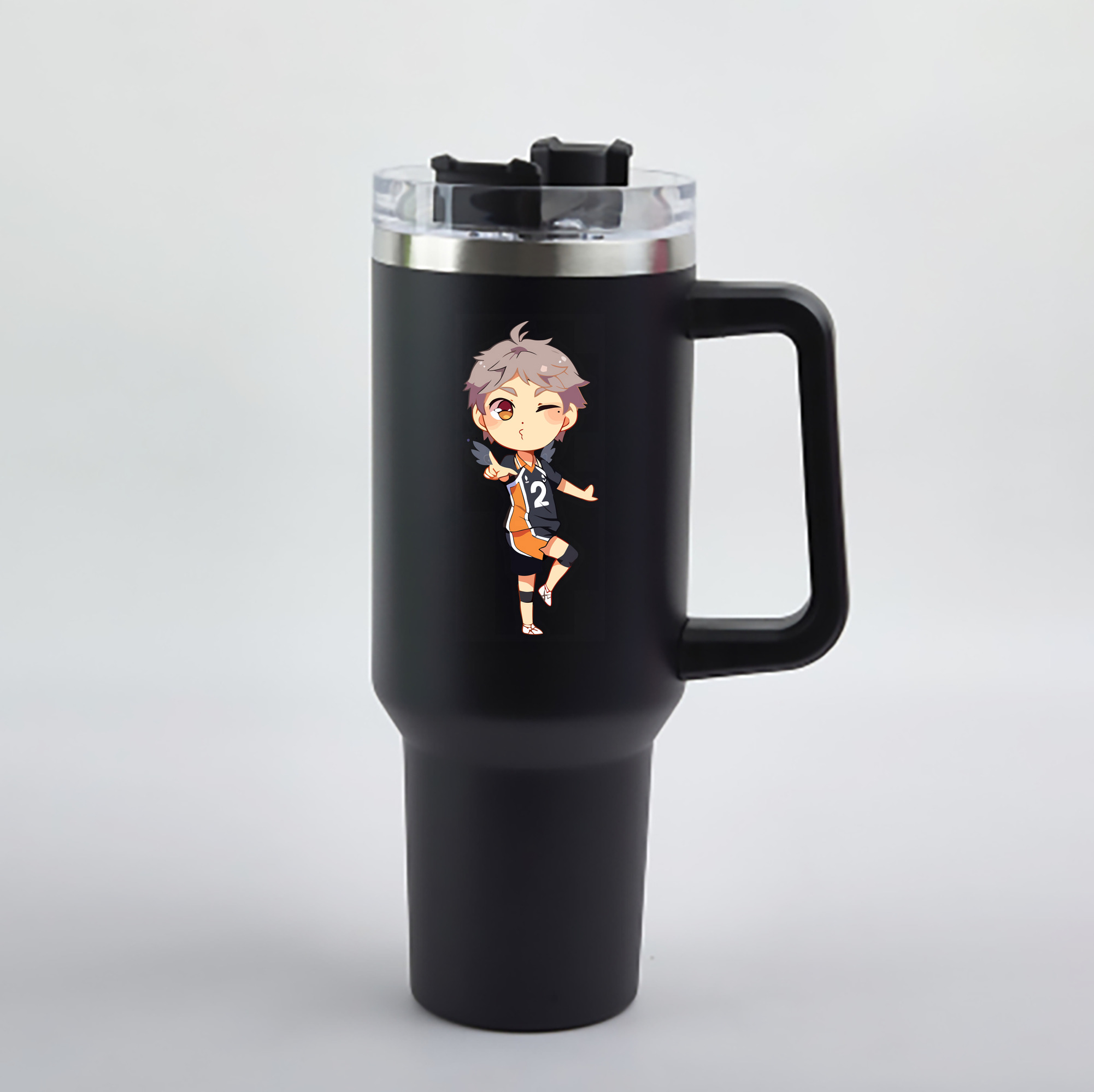 （画像用） ハイキュー!! Haikyu!! 1200mL車用タンブラー - クリスタルステッカー（プラスチックストロー付き）